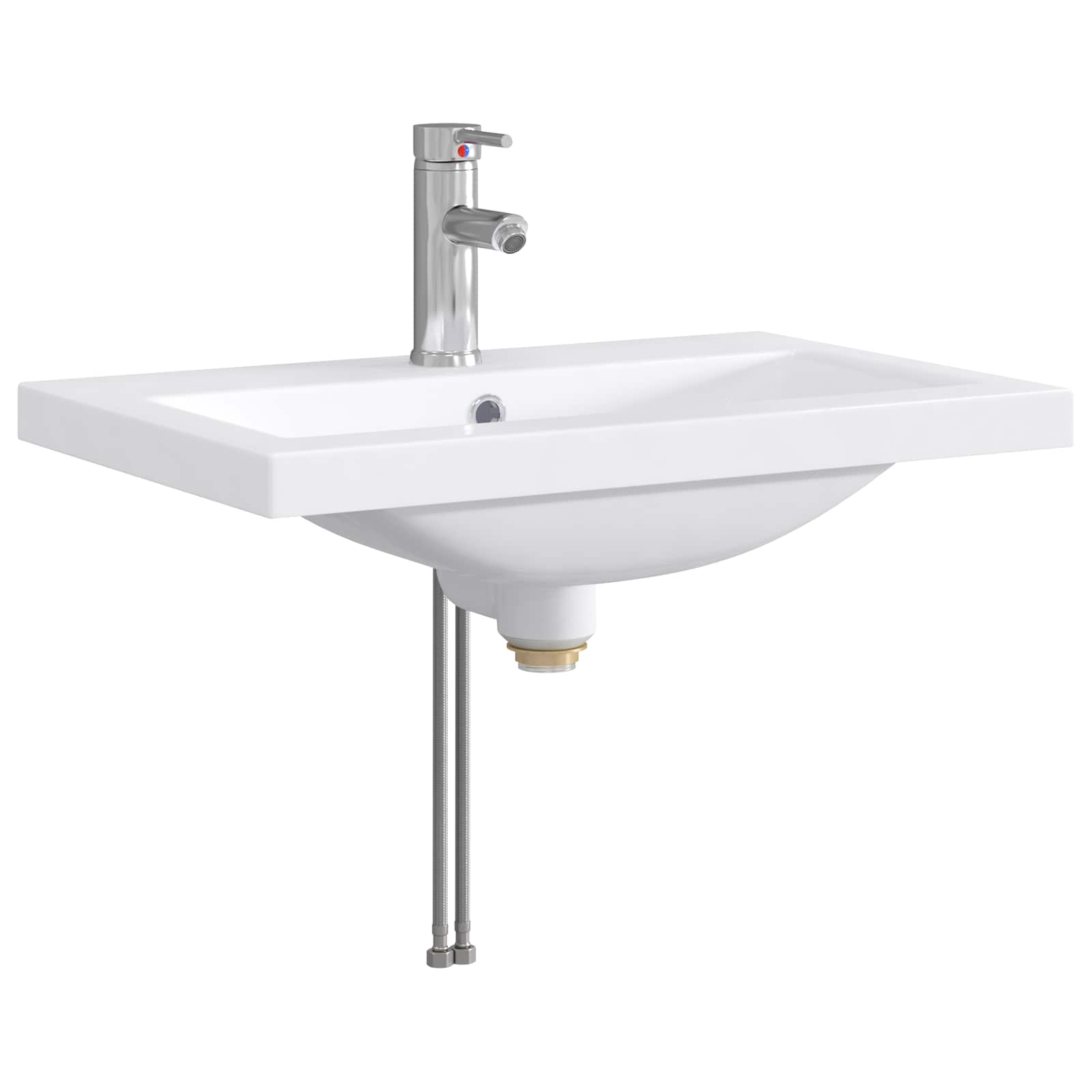 vidaXL Badkamermeubelset Wit 61 x 40 x 84,5 cm Bewerkt hout