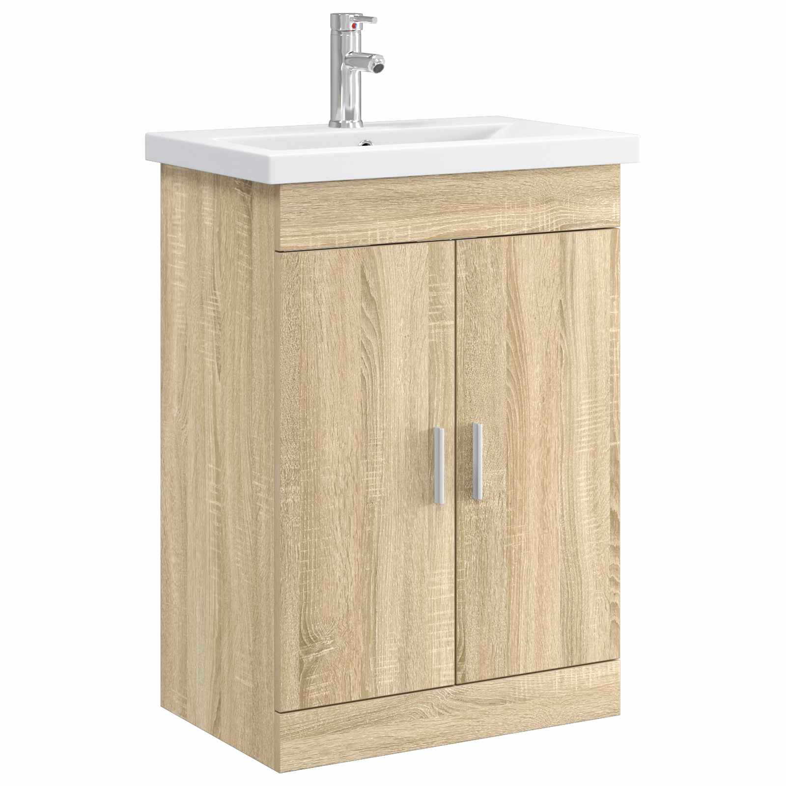 vidaXL Badkamermeubelset Wit 61 x 40 x 84,5 cm Bewerkt hout