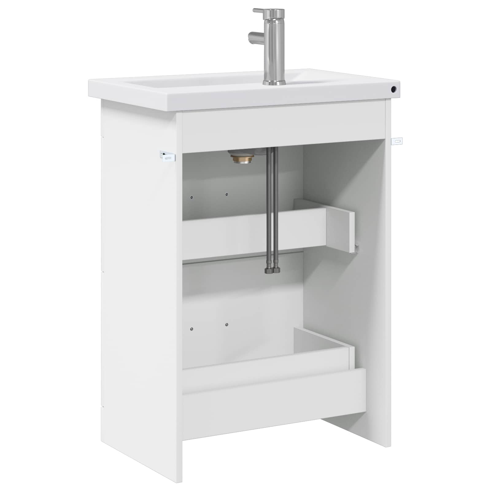 vidaXL Badkamermeubelset Wit 61 x 40 x 84,5 cm Bewerkt hout