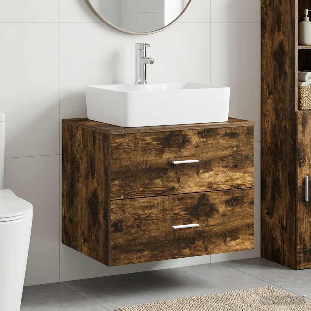 vidaXL Badkamermeubelset Wit Bewerkt hout