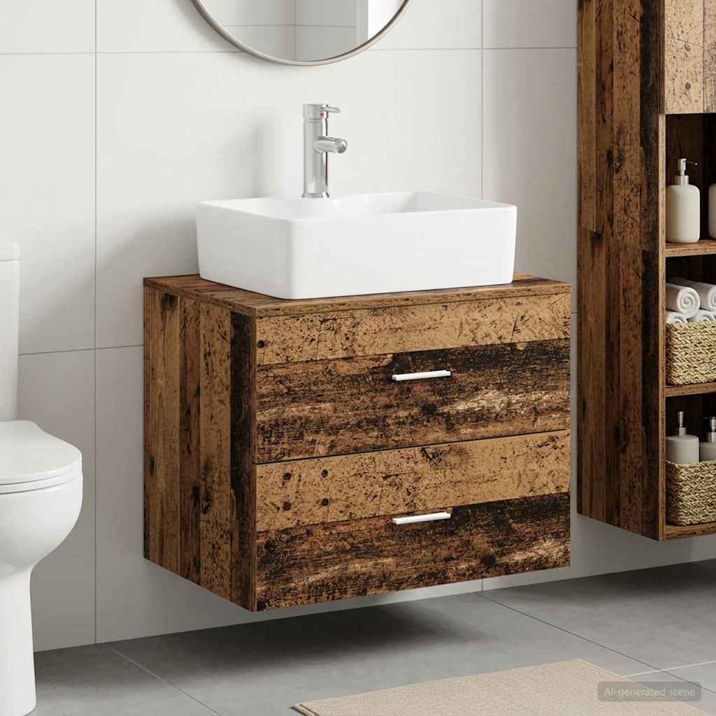 vidaXL Badkamermeubelset Wit Bewerkt hout