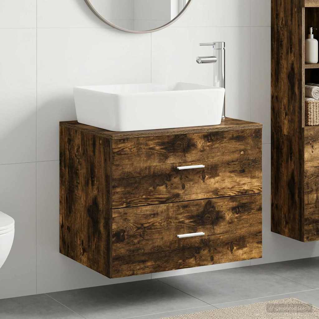 vidaXL Badkamermeubelset Wit Bewerkt hout
