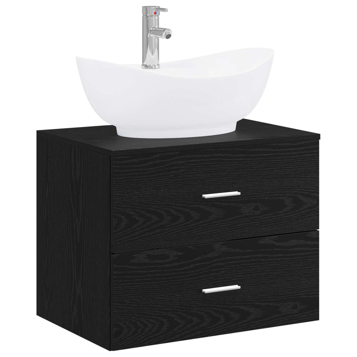 vidaXL Badkamermeubelset Wit Bewerkt hout