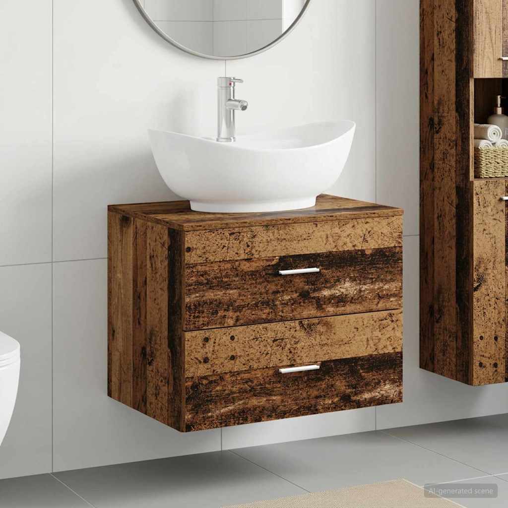 vidaXL Badkamermeubelset Wit Bewerkt hout