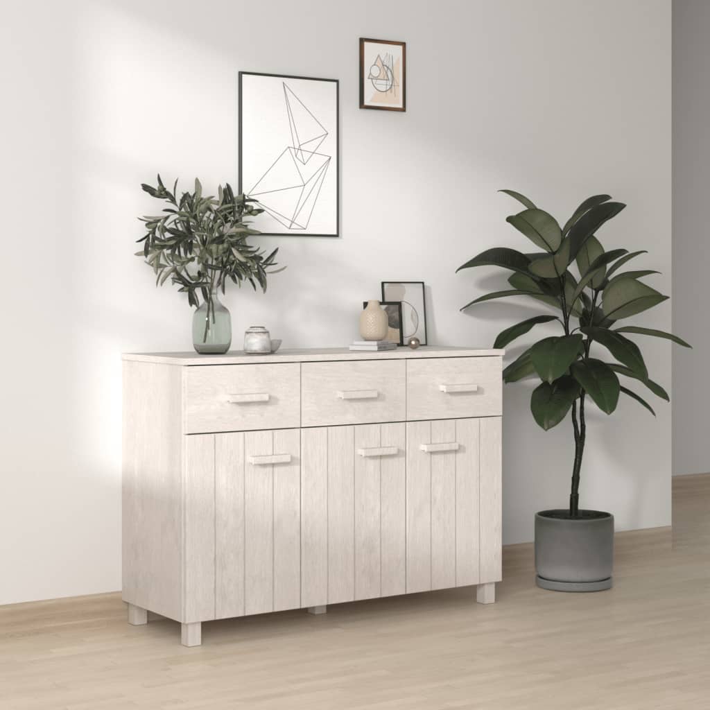 vidaXL Dressoir HAMAR 113x40x80 cm massief grenenhout wit