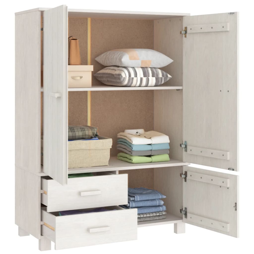 vidaXL Kledingkast HAMAR 99x45x137 cm massief grenenhout honingbruin