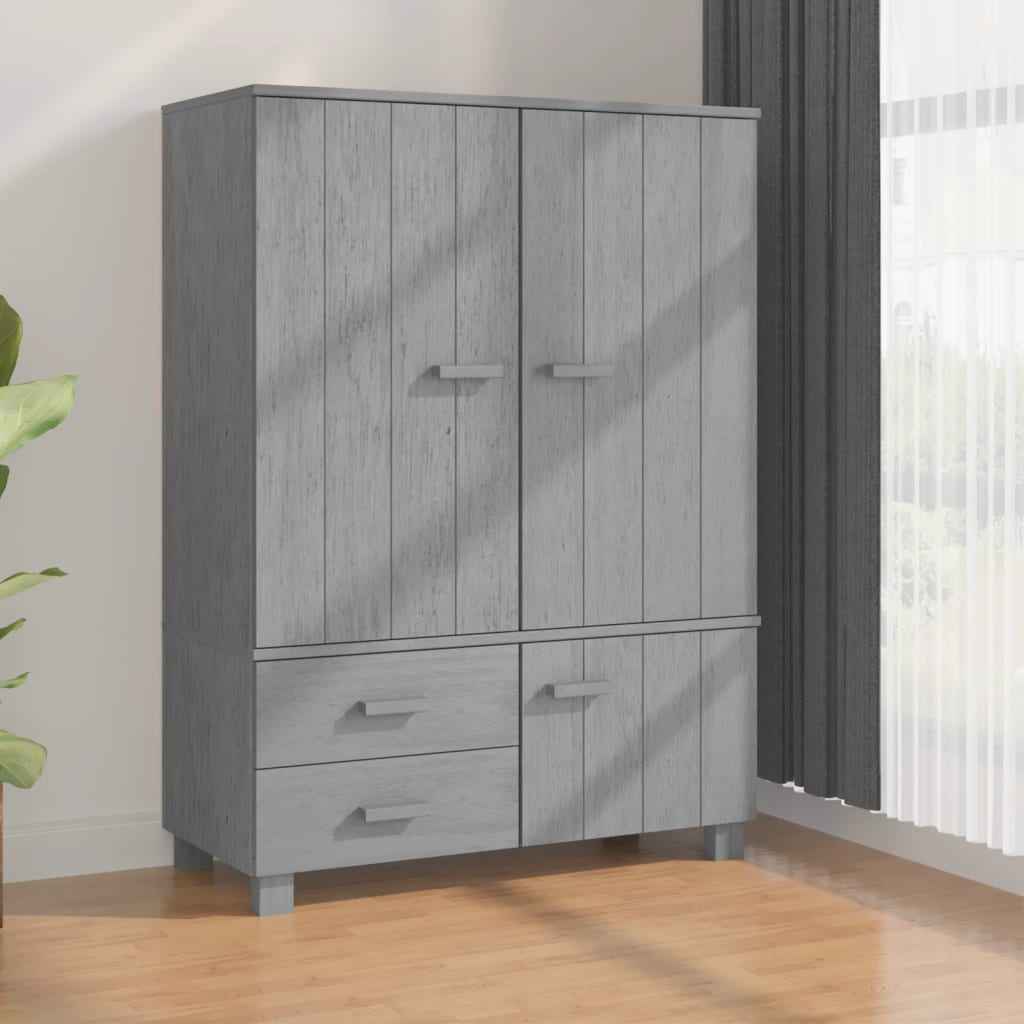 vidaXL Kledingkast HAMAR 99x45x137 cm massief grenenhout honingbruin