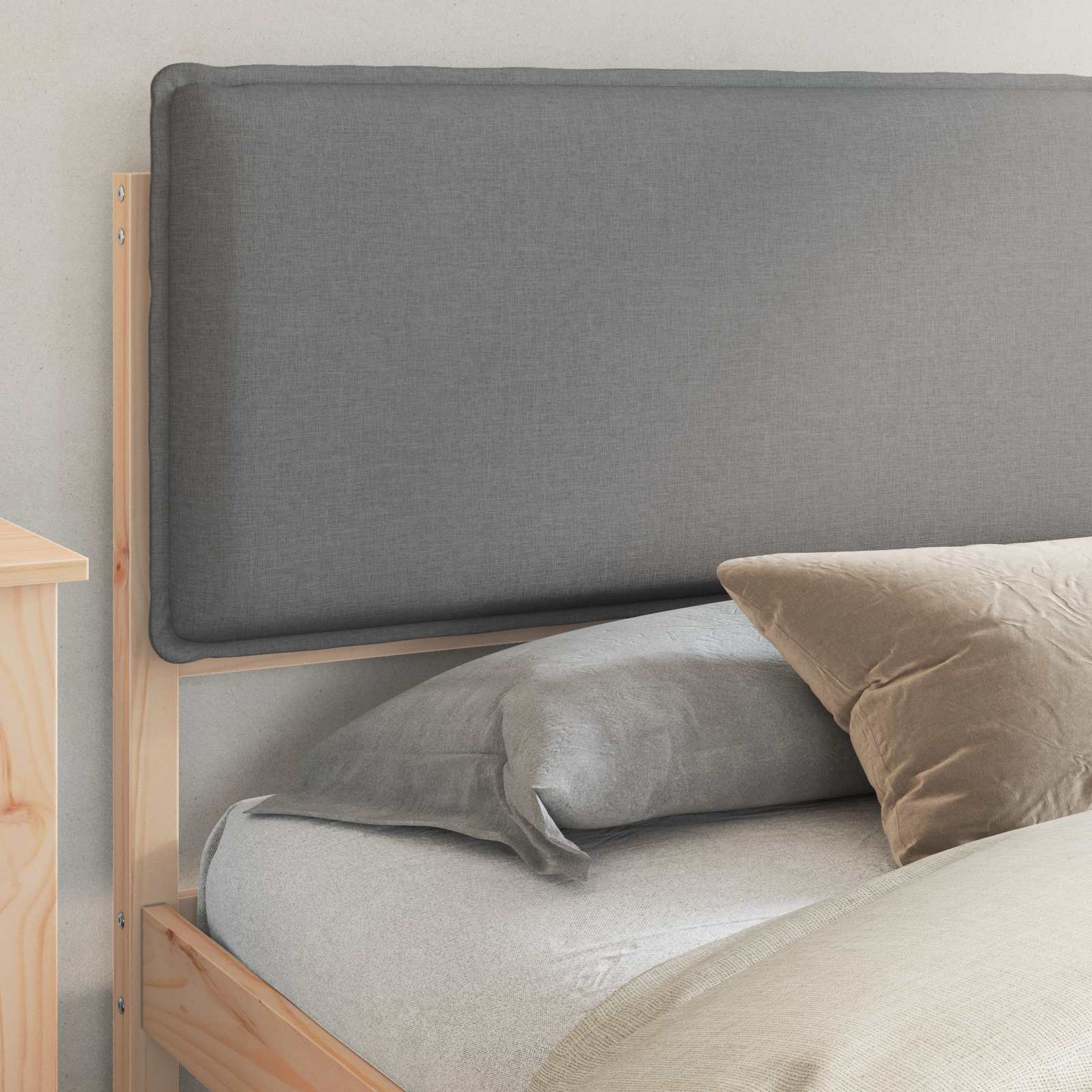 vidaXL Bedframe met Gevoerd Hoofdgedeelte Lichtgrijs 180 x 200 cm