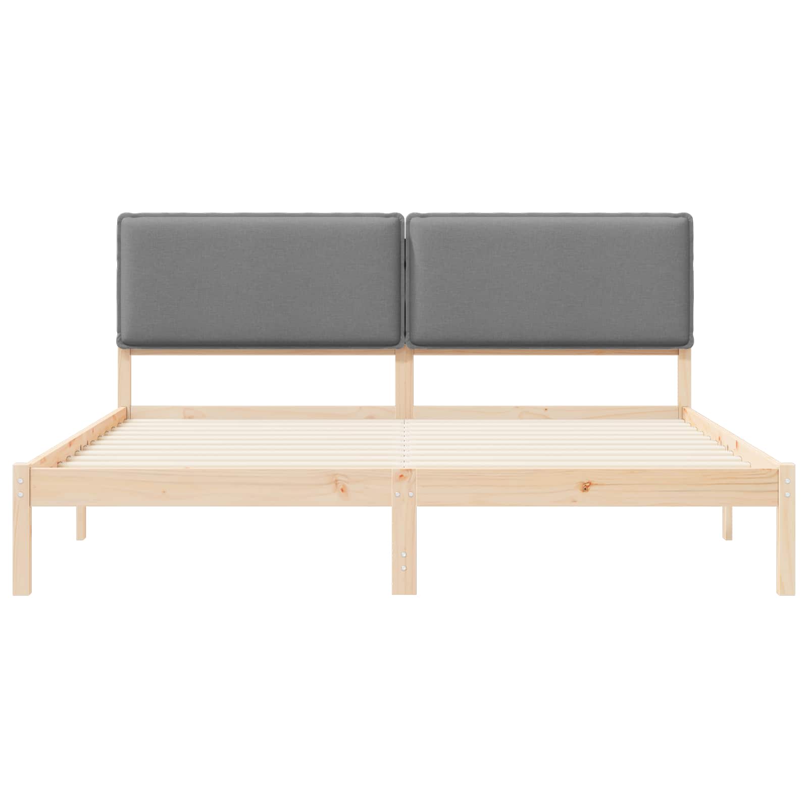 vidaXL Bedframe met Gevoerd Hoofdgedeelte Lichtgrijs 180 x 200 cm