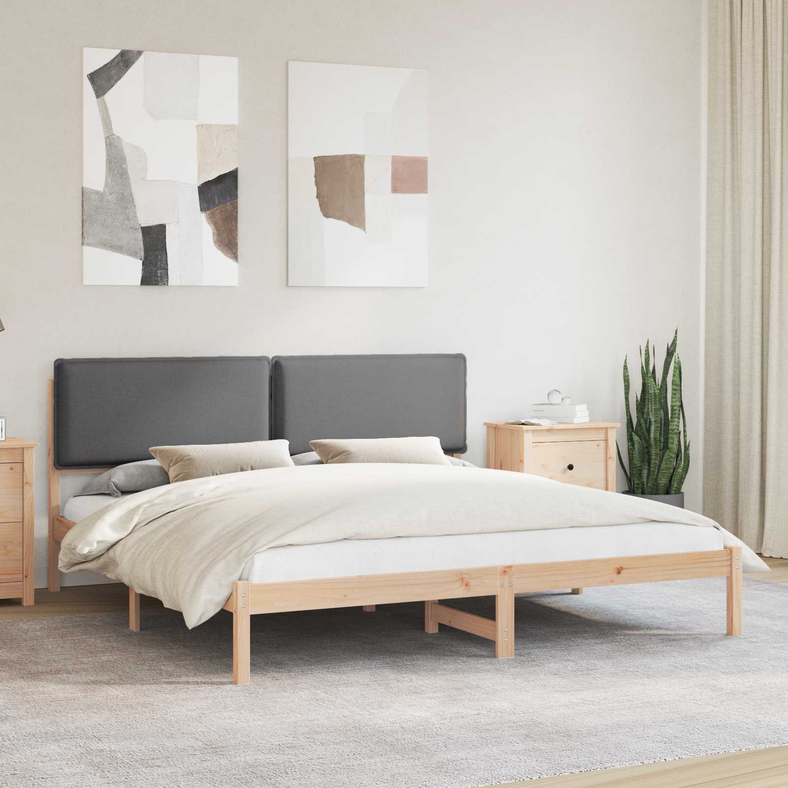 vidaXL Bedframe met Gevoerd Hoofdgedeelte Lichtgrijs 180 x 200 cm