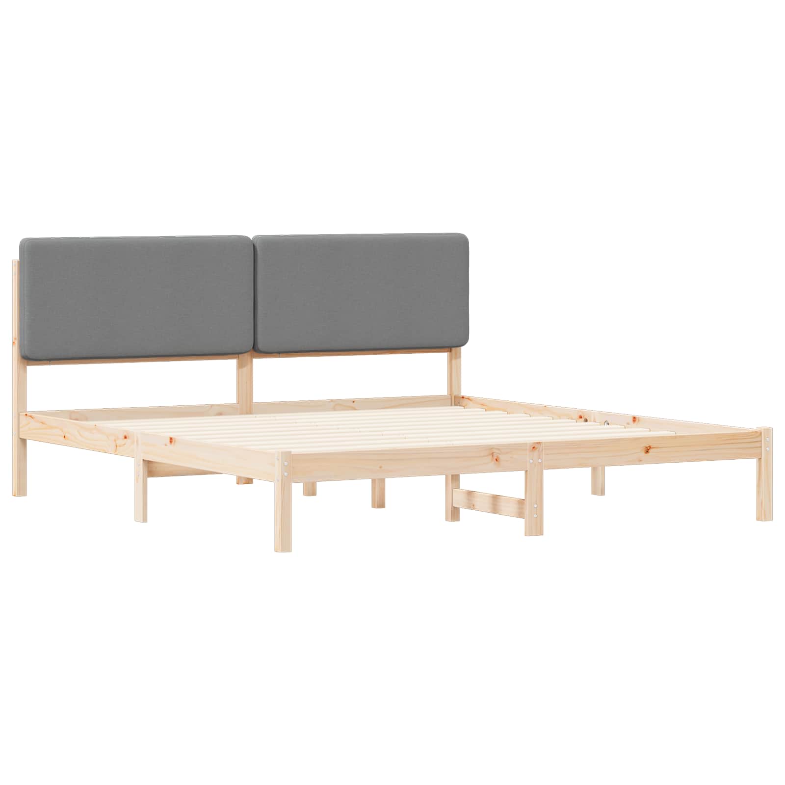 vidaXL Bedframe met Gevoerd Hoofdgedeelte Lichtgrijs 180 x 200 cm