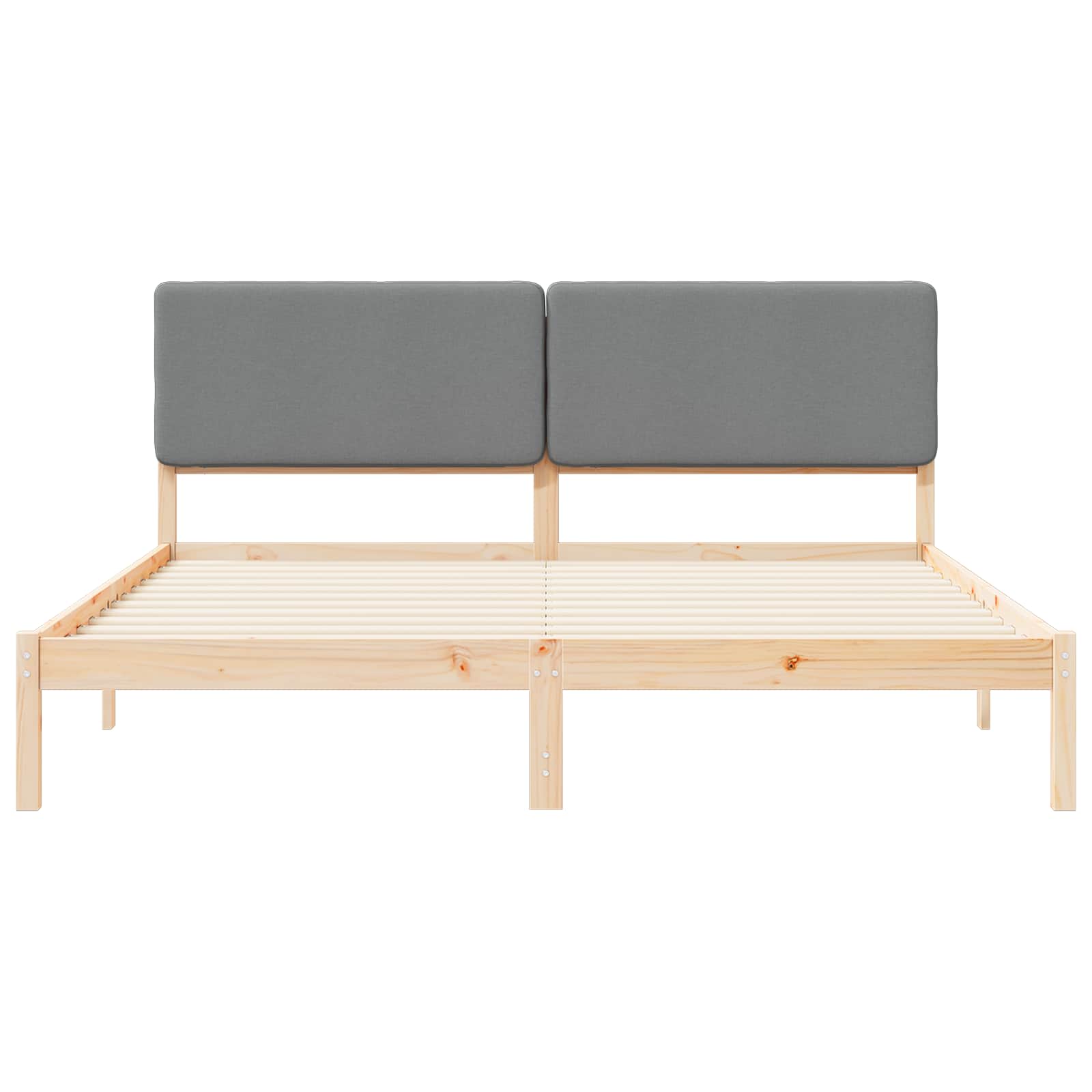 vidaXL Bedframe met Gevoerd Hoofdgedeelte Lichtgrijs 180 x 200 cm