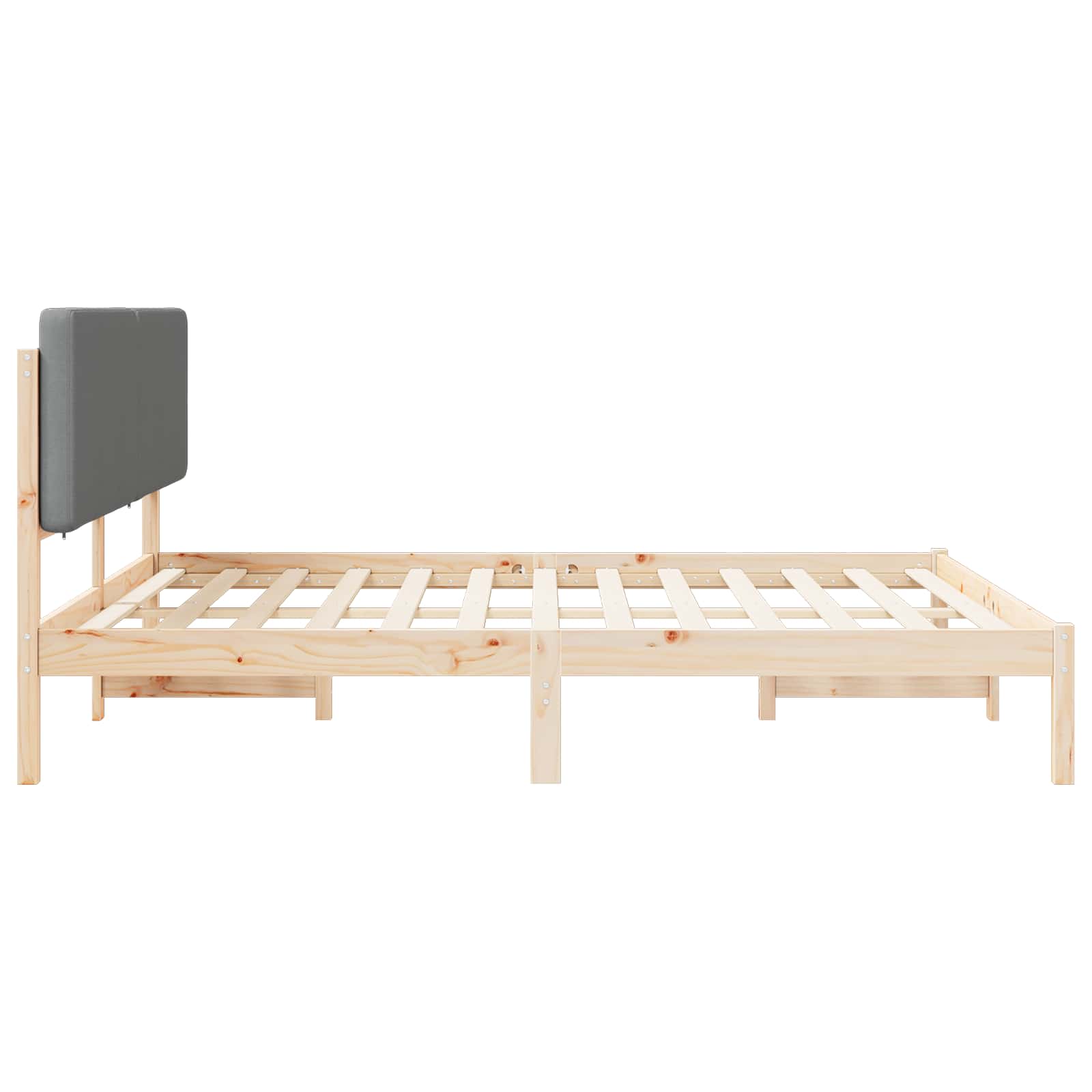 vidaXL Bedframe met Gevoerd Hoofdgedeelte Lichtgrijs 180 x 200 cm