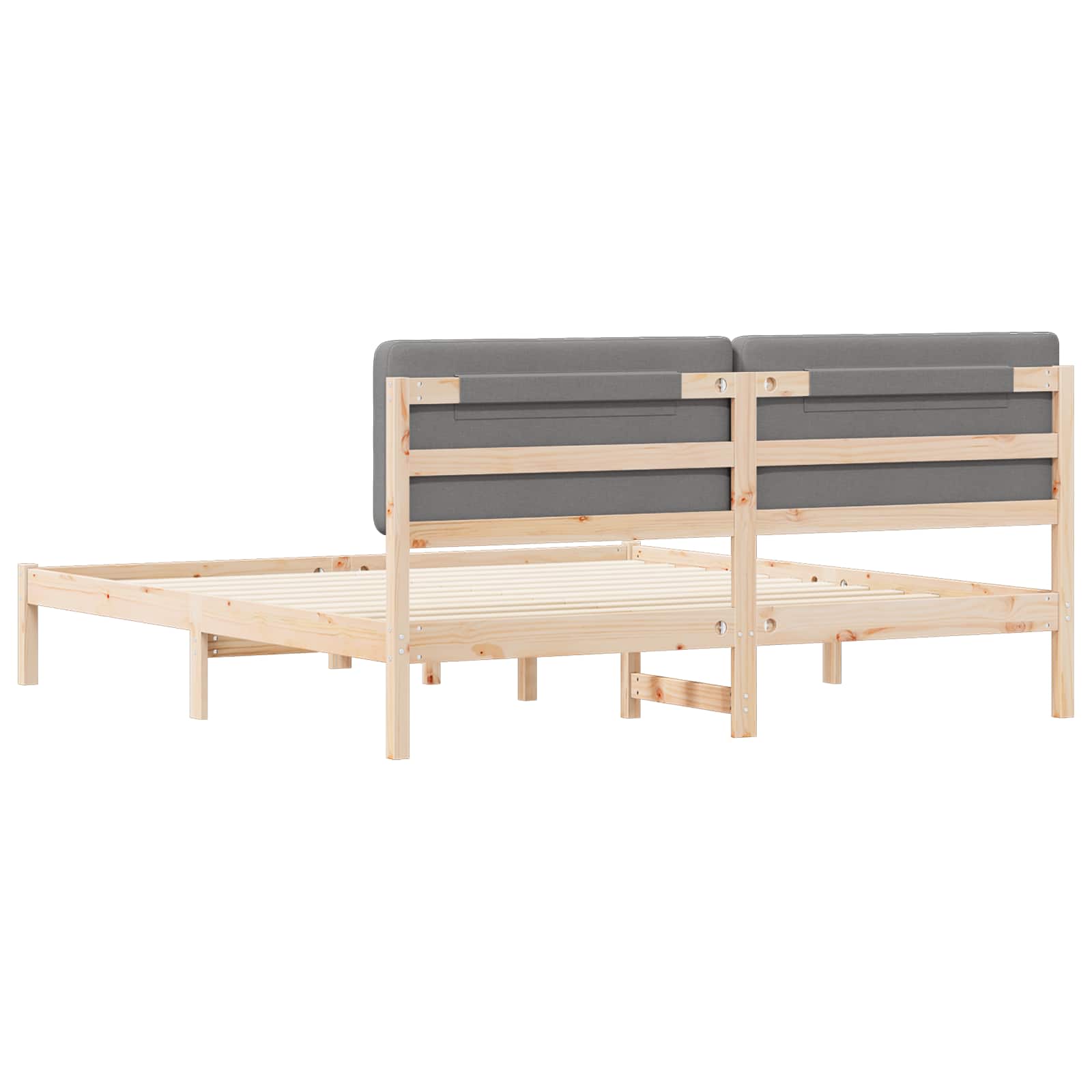 vidaXL Bedframe met Gevoerd Hoofdgedeelte Lichtgrijs 180 x 200 cm