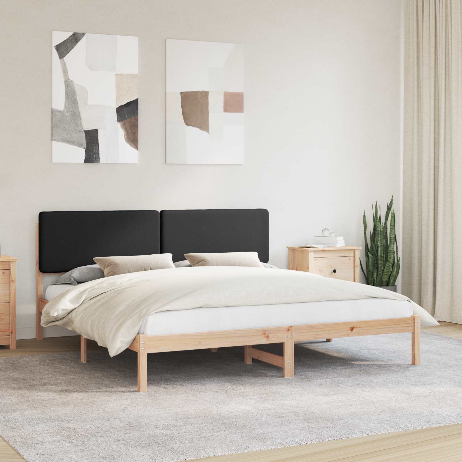 vidaXL Bedframe met Gevoerd Hoofdgedeelte Lichtgrijs 180 x 200 cm