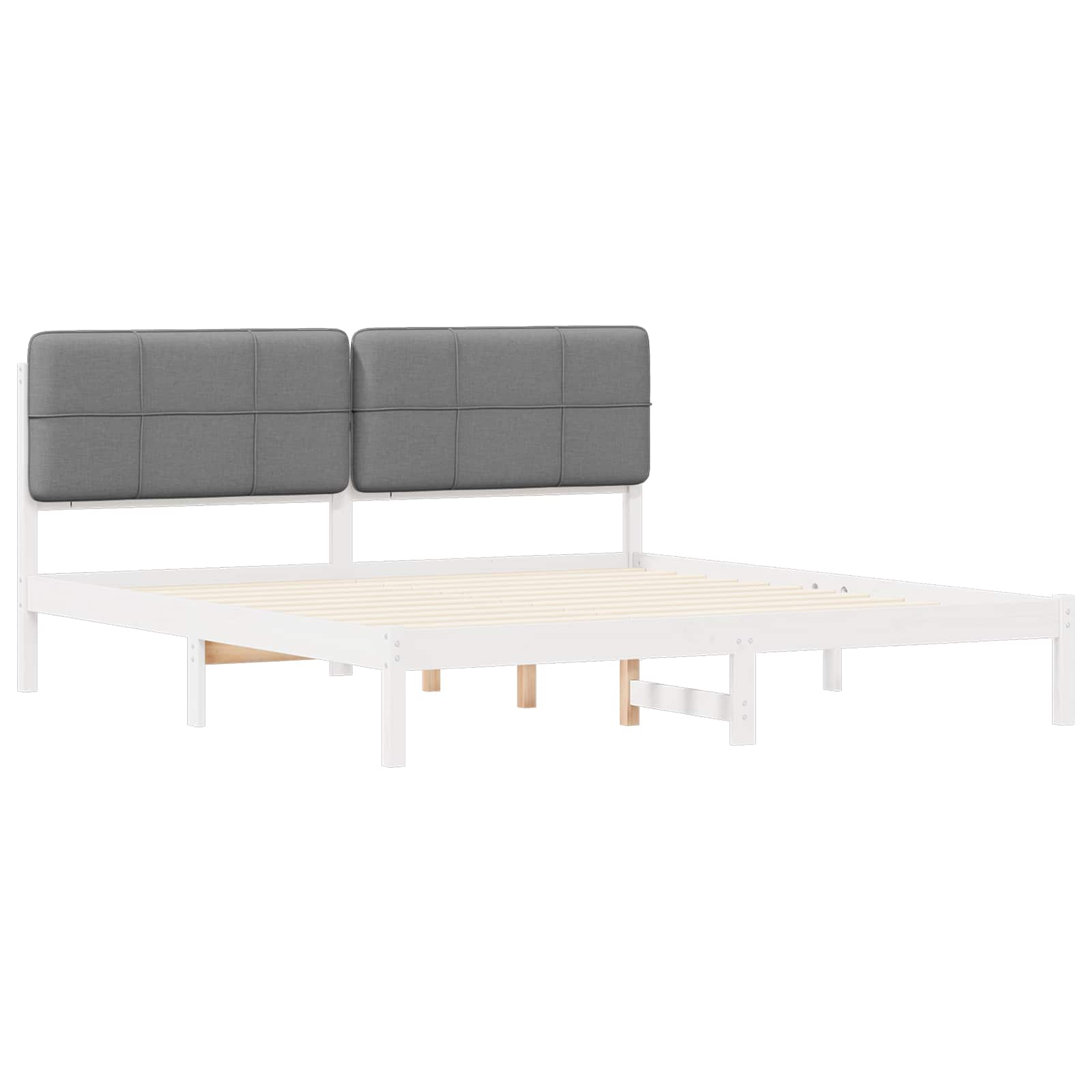 vidaXL Bedframe met Gevoerd Hoofdgedeelte Lichtgrijs 180 x 200 cm