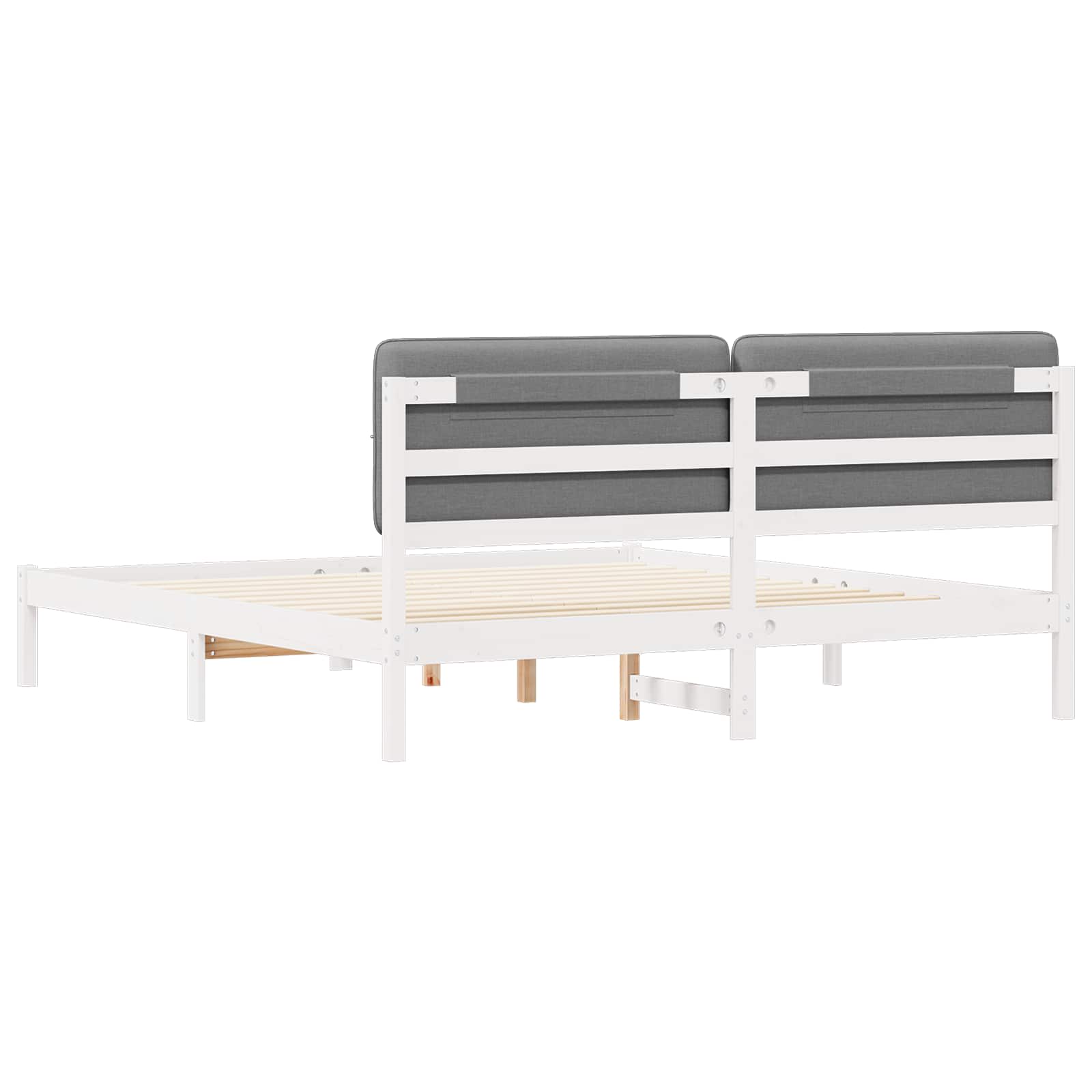 vidaXL Bedframe met Gevoerd Hoofdgedeelte Lichtgrijs 180 x 200 cm