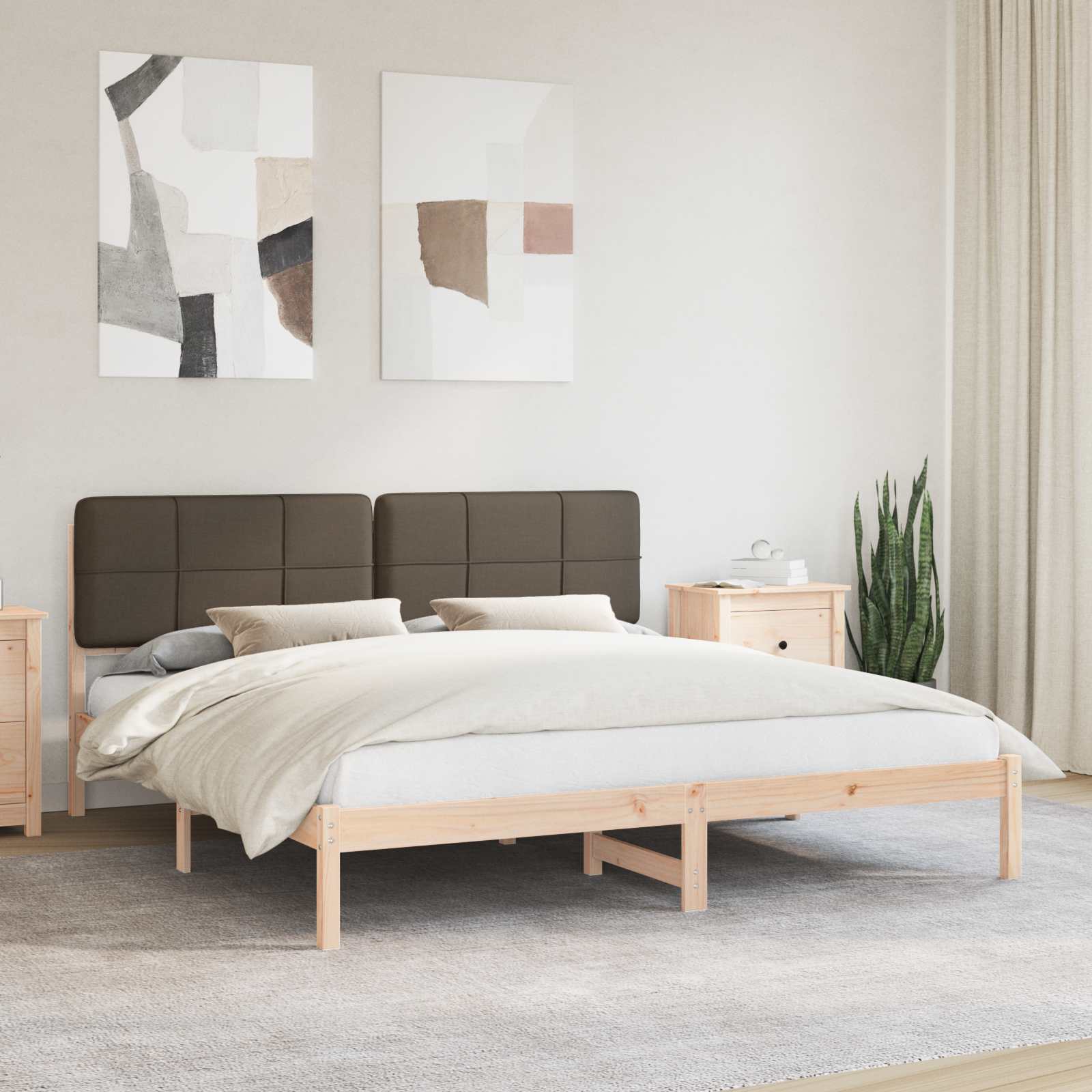 vidaXL Bedframe met Gevoerd Hoofdgedeelte Lichtgrijs 180 x 200 cm