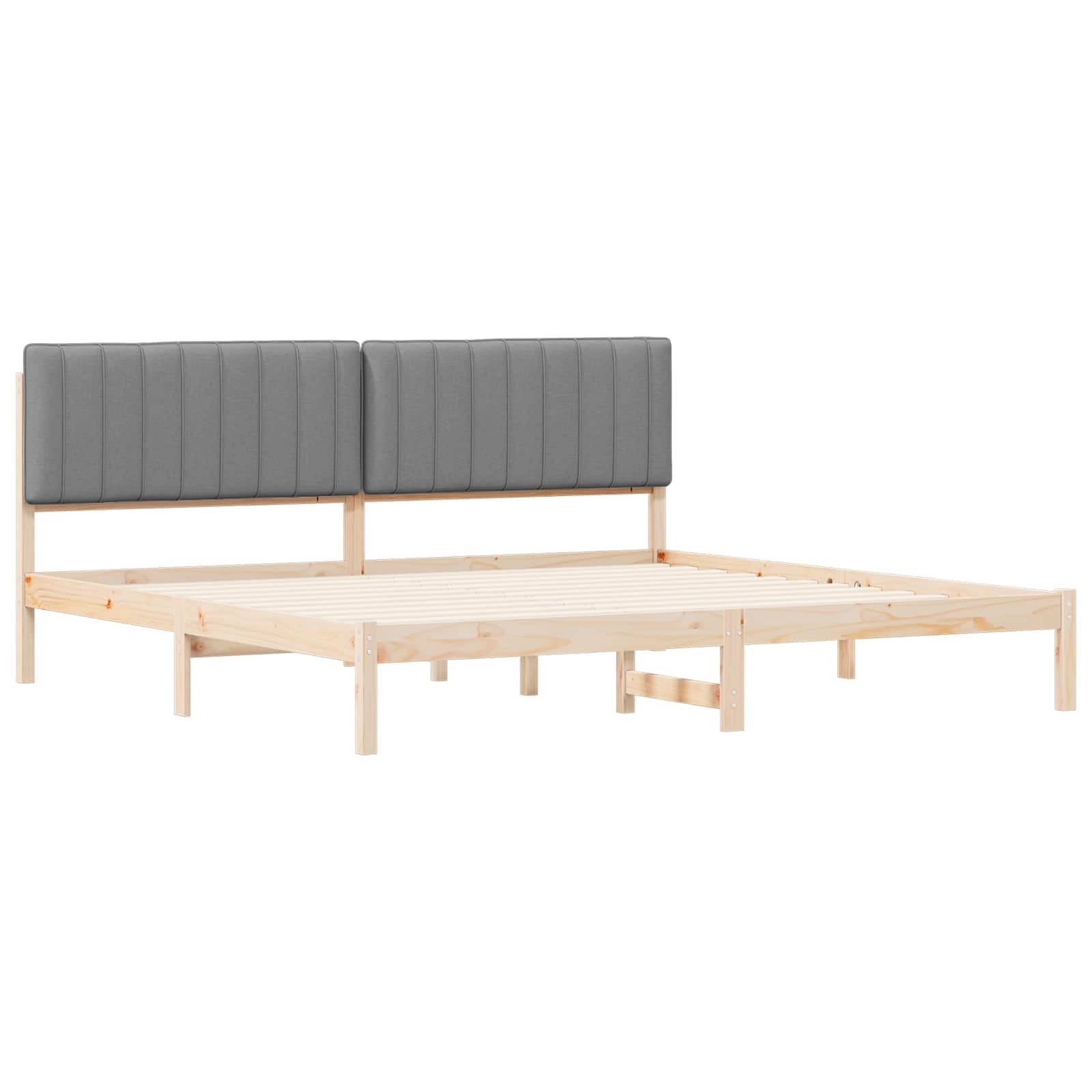 vidaXL Bedframe met Gevoerd Hoofdgedeelte Lichtgrijs 180 x 200 cm