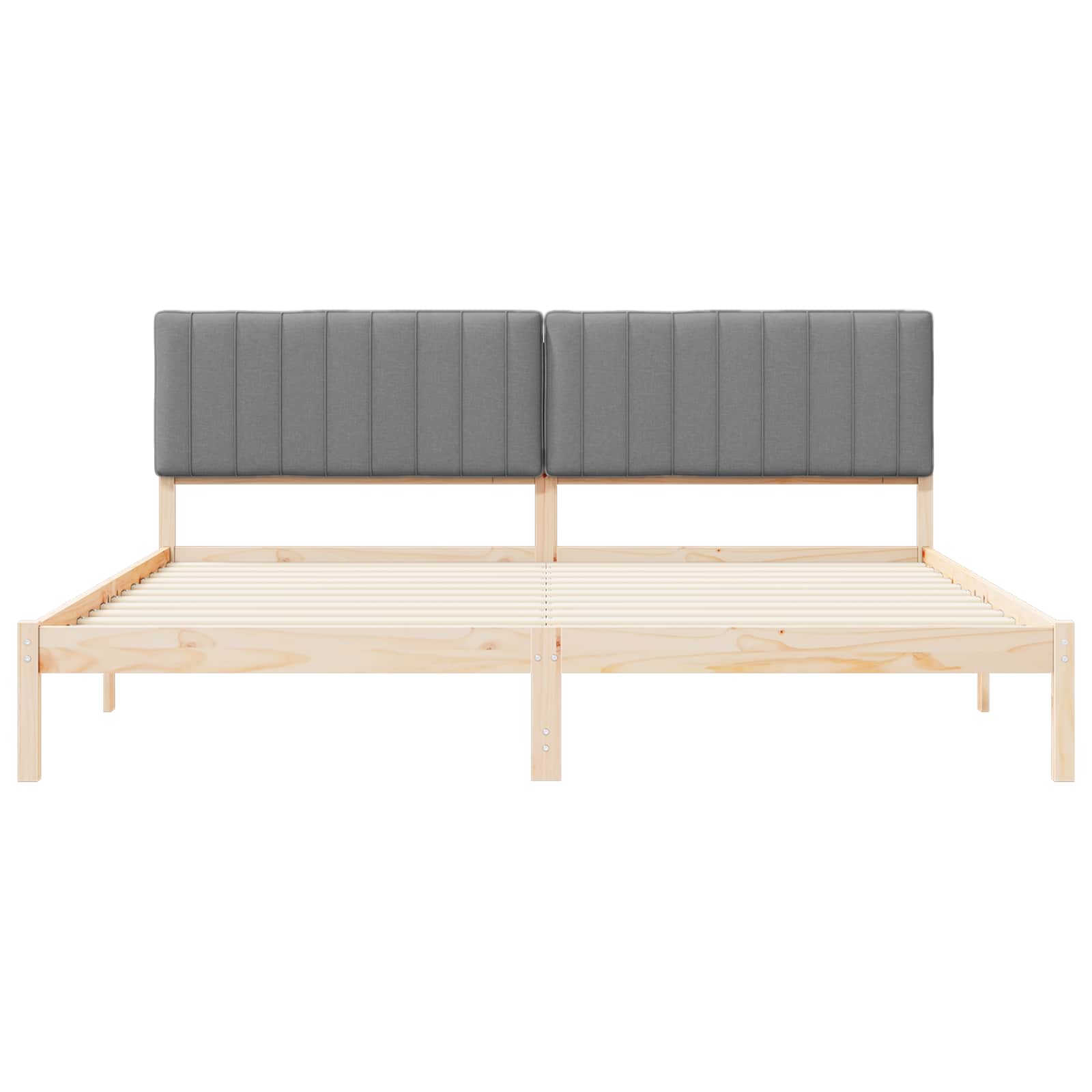 vidaXL Bedframe met Gevoerd Hoofdgedeelte Lichtgrijs 180 x 200 cm