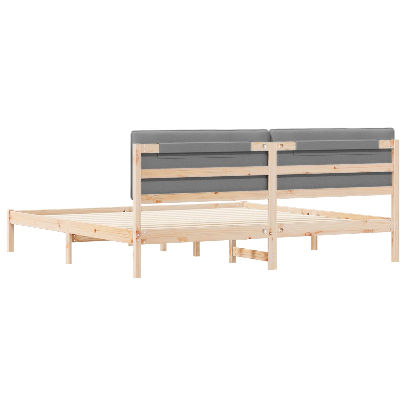 vidaXL Bedframe met Gevoerd Hoofdgedeelte Lichtgrijs 180 x 200 cm
