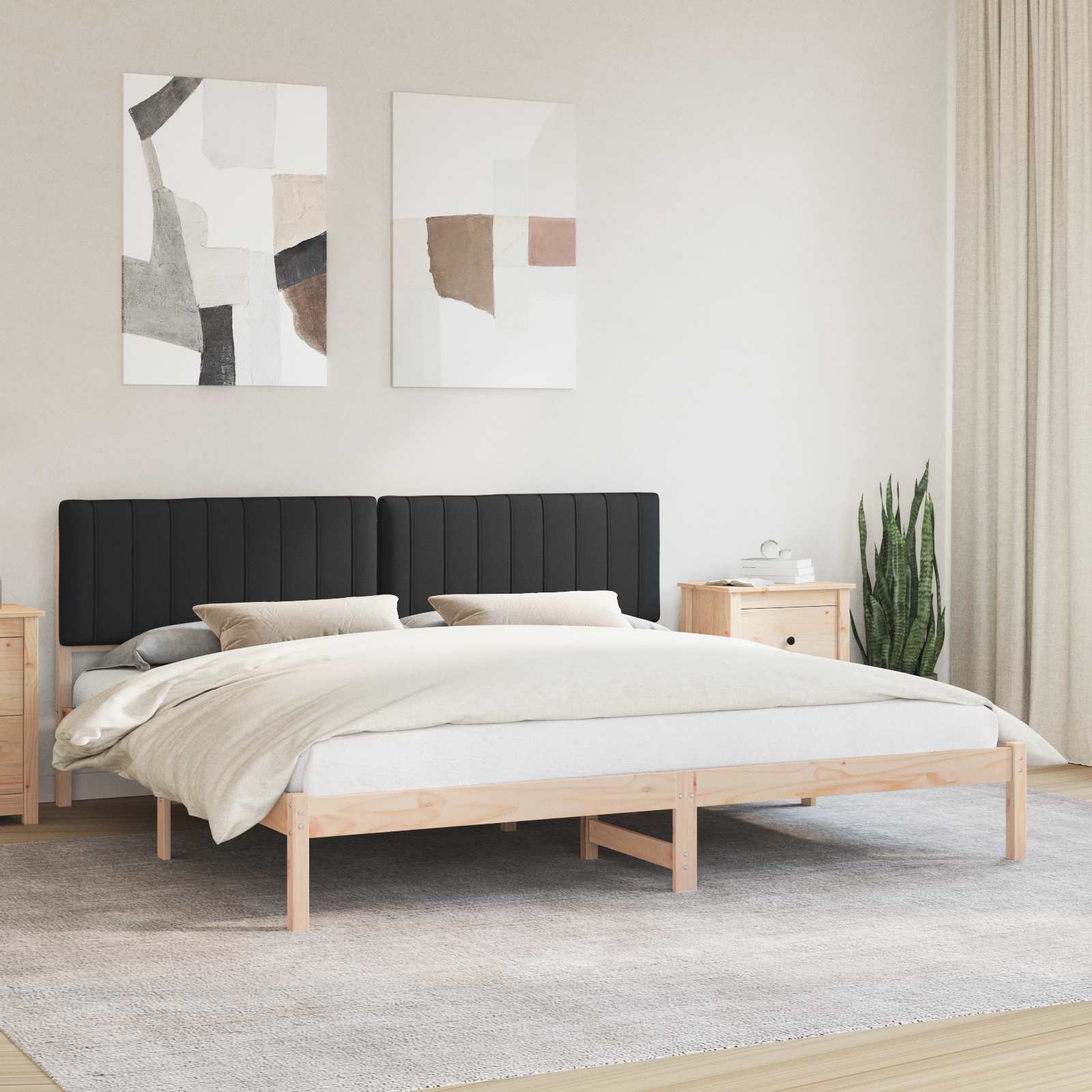 vidaXL Bedframe met Gevoerd Hoofdgedeelte Lichtgrijs 180 x 200 cm