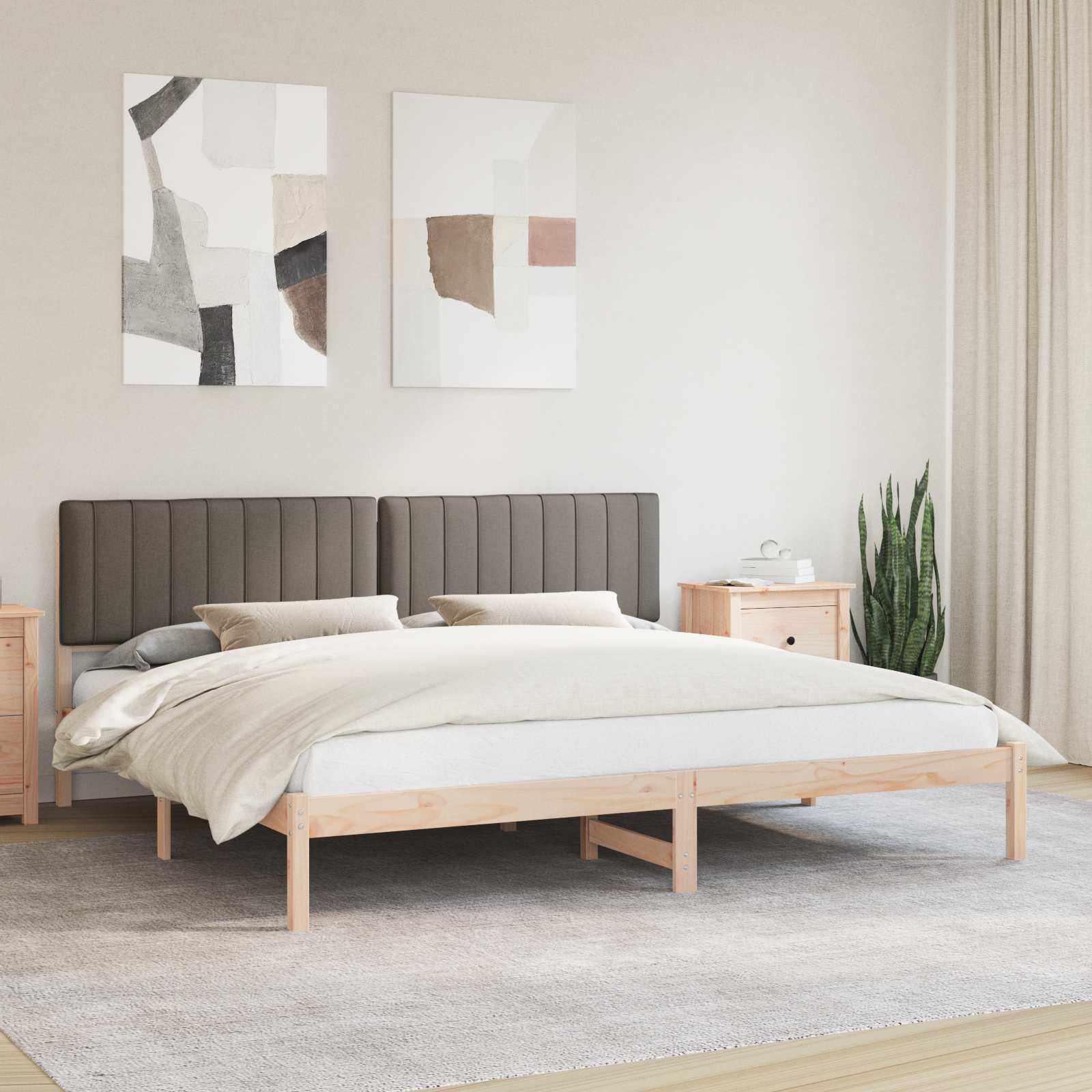 vidaXL Bedframe met Gevoerd Hoofdgedeelte Lichtgrijs 180 x 200 cm