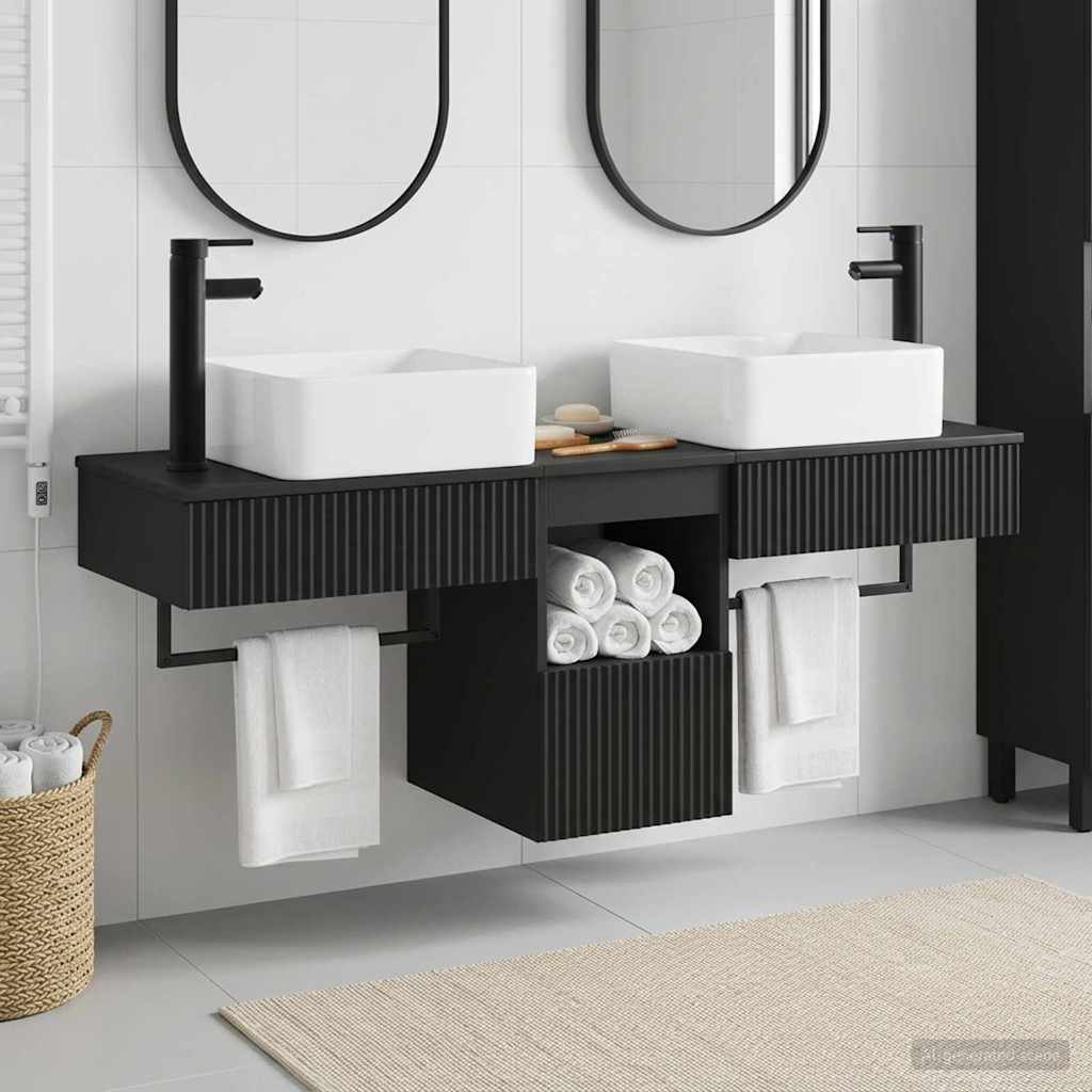 vidaXL Badkamerkastenset 3 st Wit 53 x 35 x 39 cm Bewerkt hout