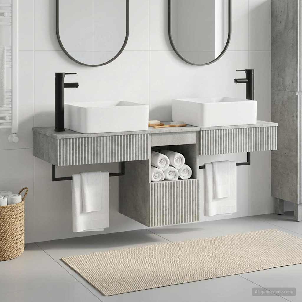 vidaXL Badkamerkastenset 3 st Wit 53 x 35 x 39 cm Bewerkt hout