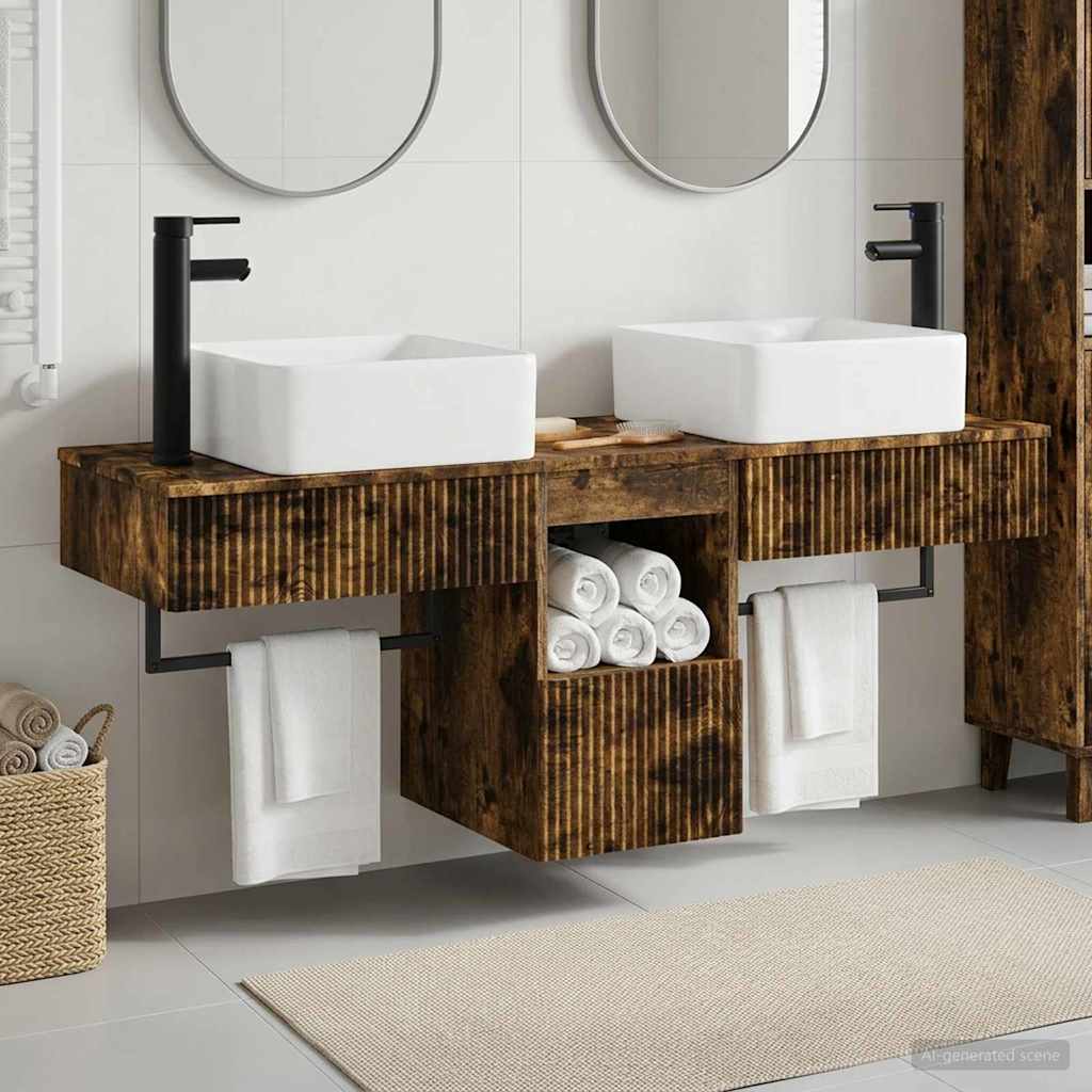 vidaXL Badkamerkastenset 3 st Wit 53 x 35 x 39 cm Bewerkt hout
