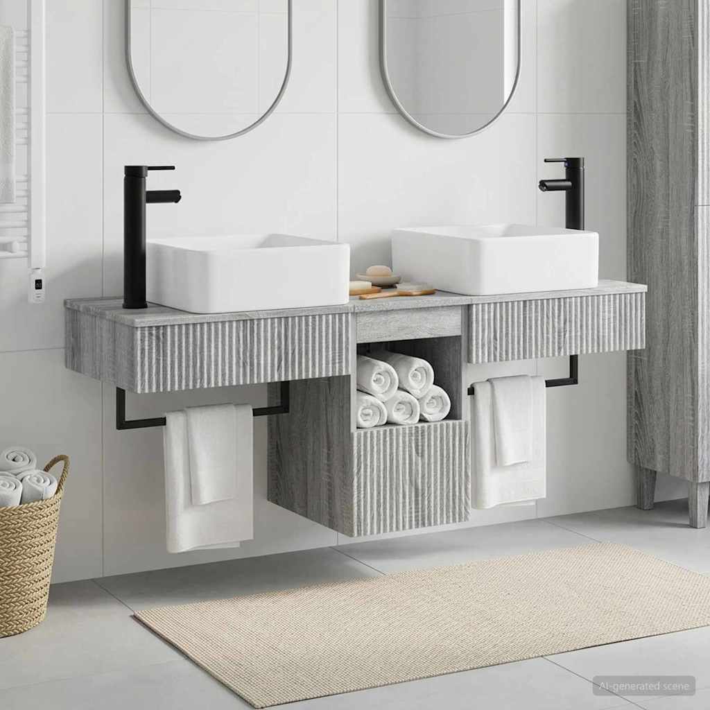 vidaXL Badkamerkastenset 3 st Wit 53 x 35 x 39 cm Bewerkt hout