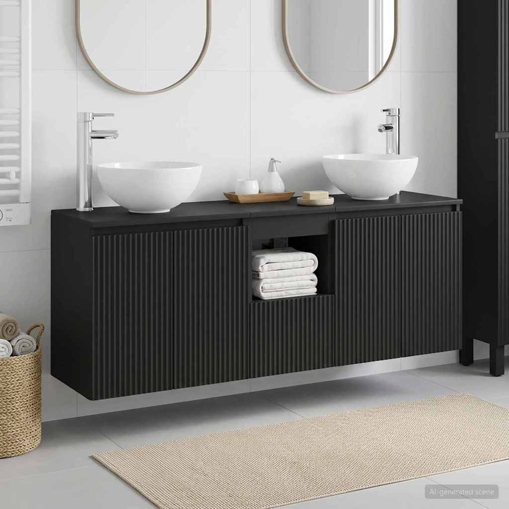 vidaXL Badkamerkastenset 3 st Wit 49,5 x 35 x 63 cm Bewerkt hout