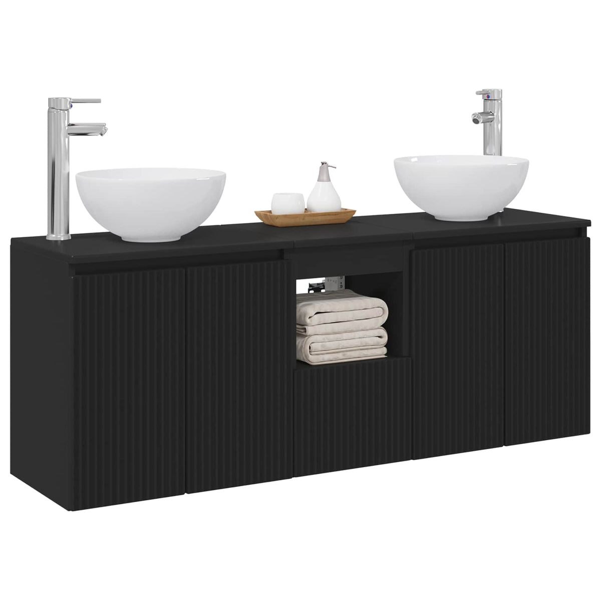 vidaXL Badkamerkastenset 3 st Wit 49,5 x 35 x 63 cm Bewerkt hout