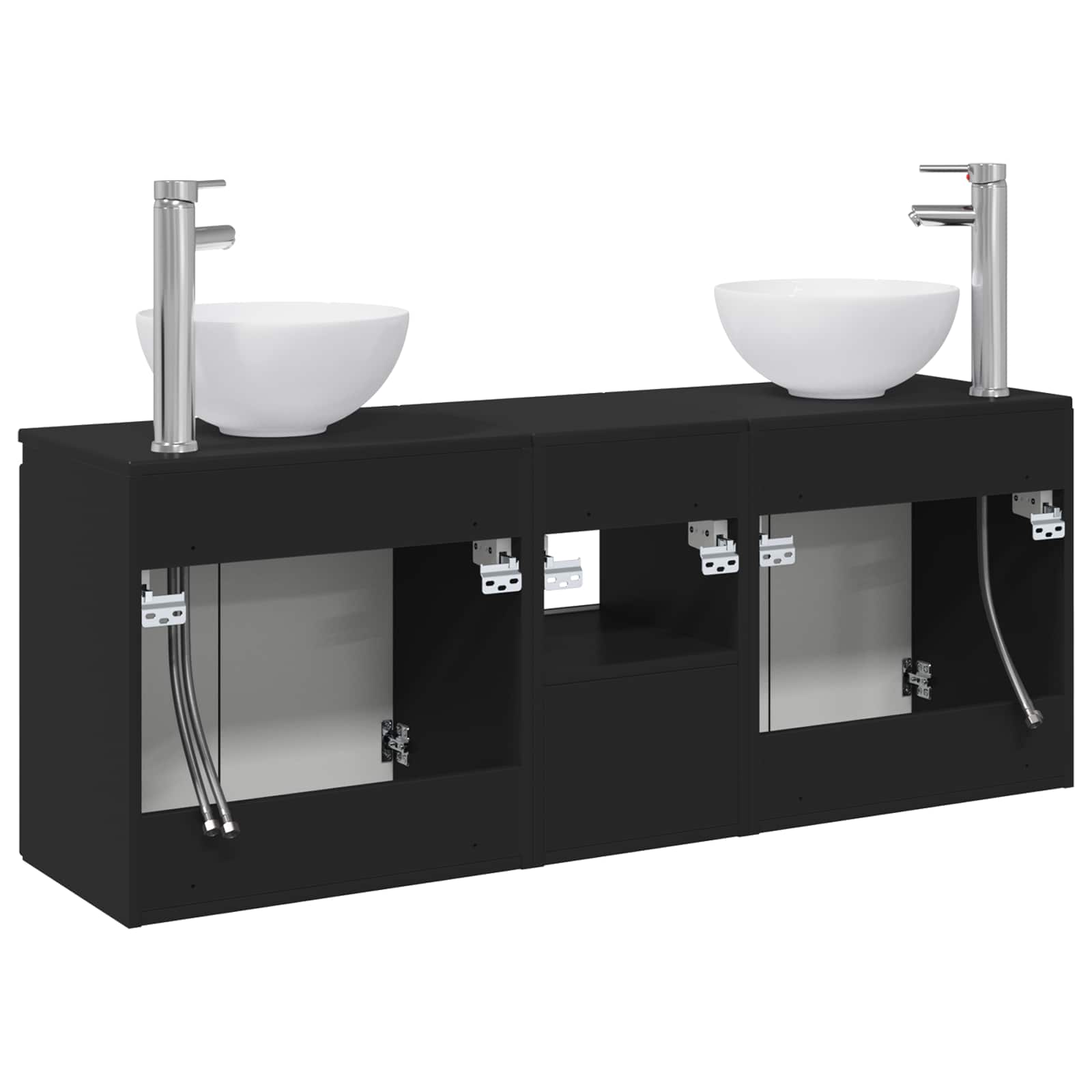 vidaXL Badkamerkastenset 3 st Wit 49,5 x 35 x 63 cm Bewerkt hout