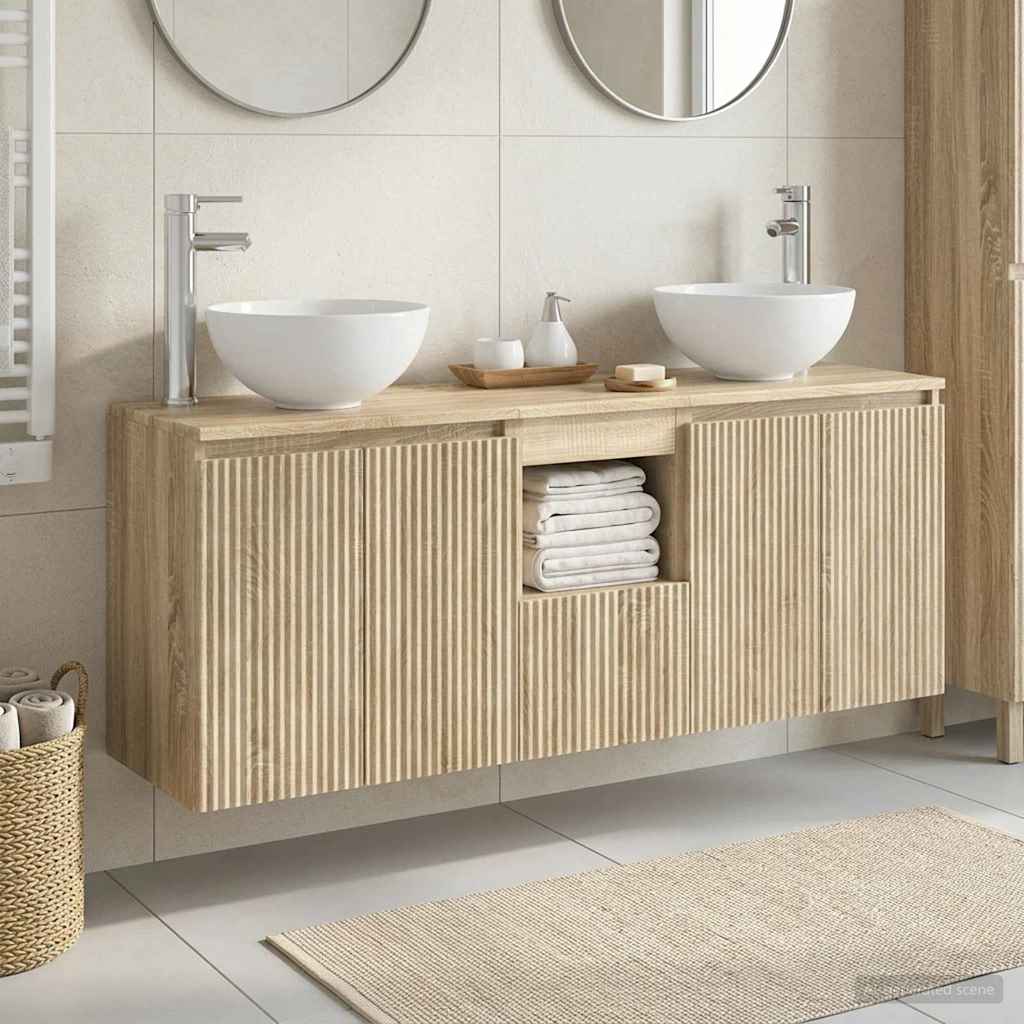 vidaXL Badkamerkastenset 3 st Wit 49,5 x 35 x 63 cm Bewerkt hout