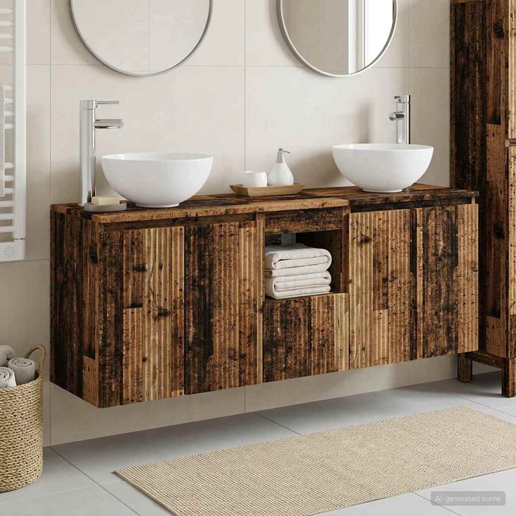 vidaXL Badkamerkastenset 3 st Wit 49,5 x 35 x 63 cm Bewerkt hout