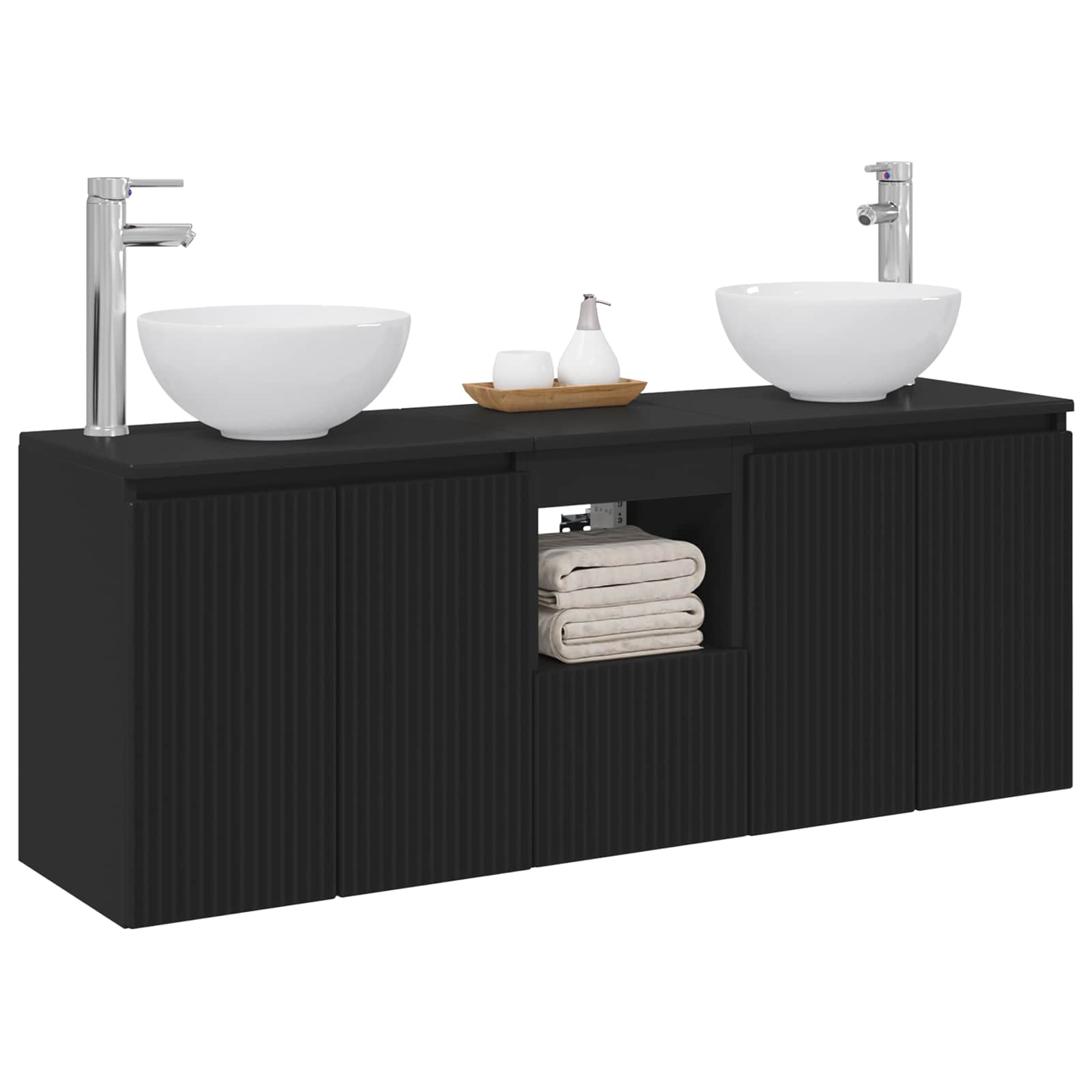 vidaXL Badkamerkastenset 3 st Wit 49,5 x 41 x 64,5 cm Bewerkt hout