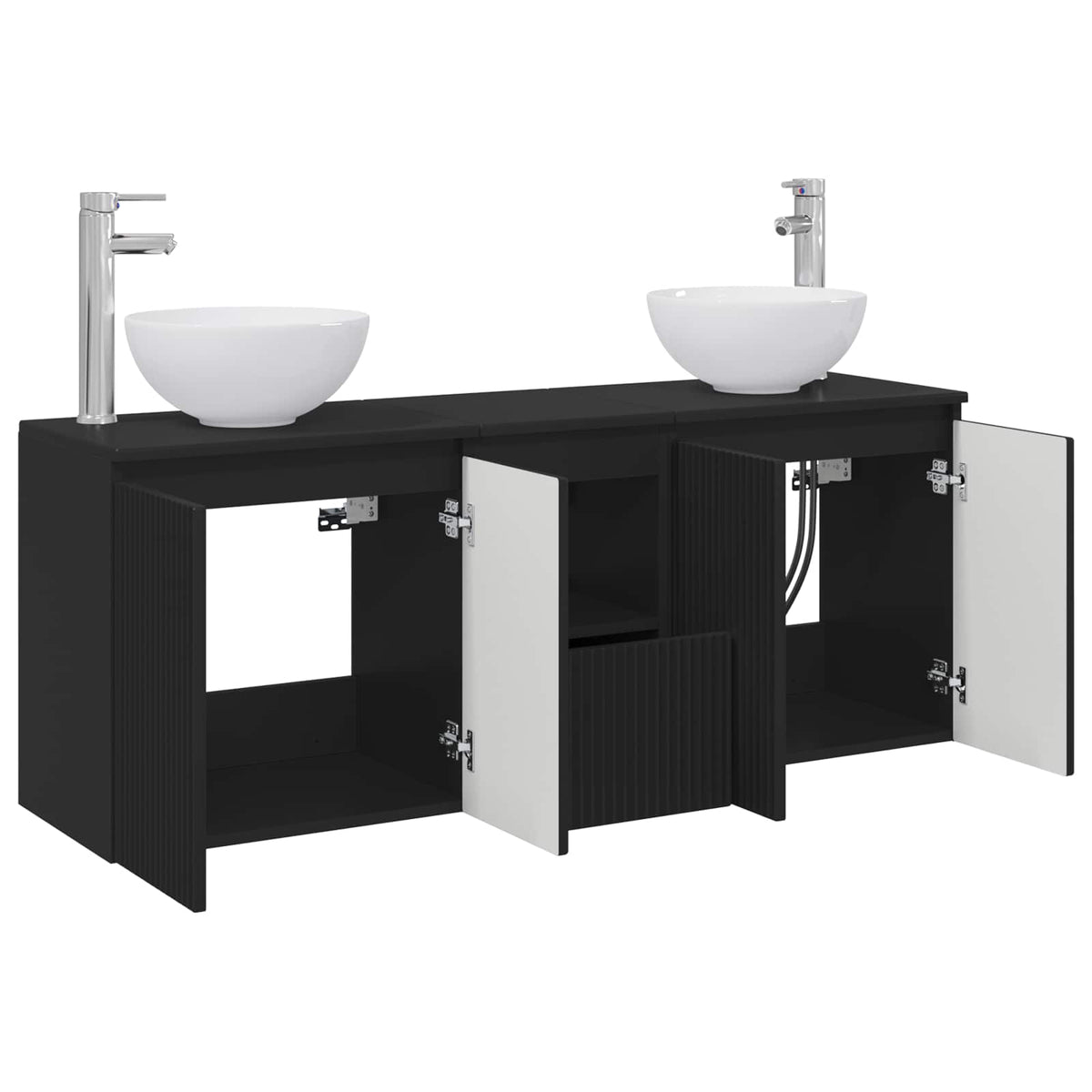 vidaXL Badkamerkastenset 3 st Wit 49,5 x 41 x 64,5 cm Bewerkt hout