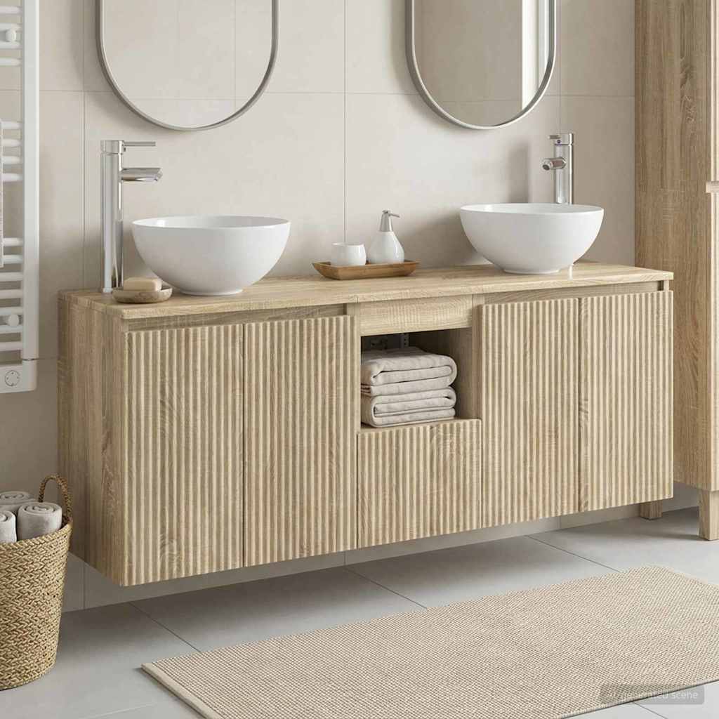 vidaXL Badkamerkastenset 3 st Wit 49,5 x 41 x 64,5 cm Bewerkt hout
