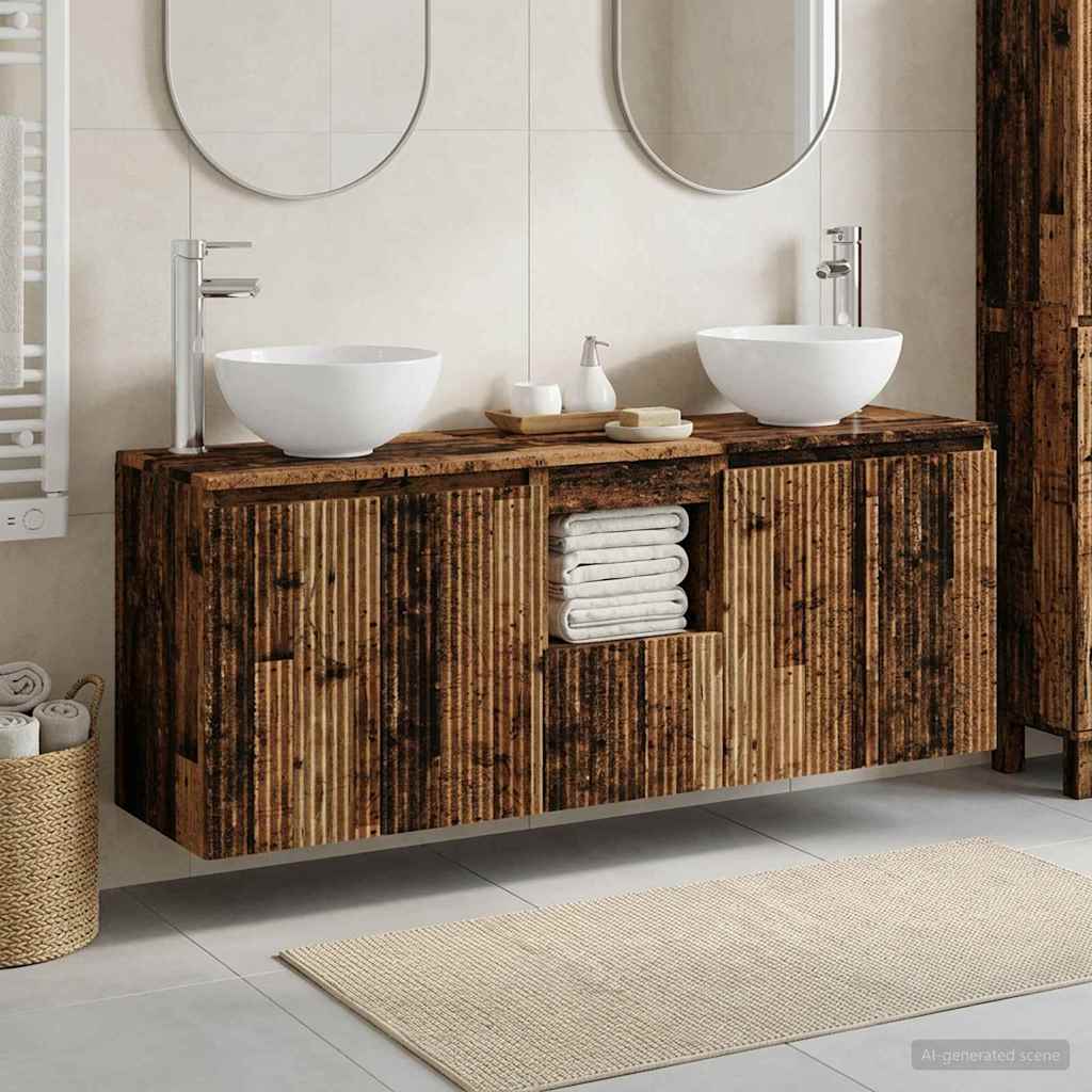 vidaXL Badkamerkastenset 3 st Wit 49,5 x 41 x 64,5 cm Bewerkt hout