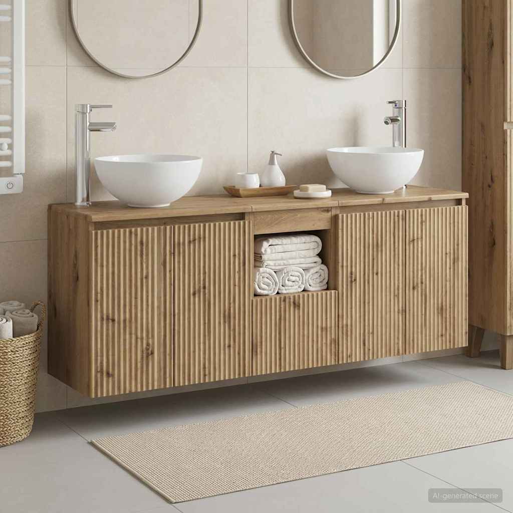 vidaXL Badkamerkastenset 3 st Wit 49,5 x 41 x 64,5 cm Bewerkt hout
