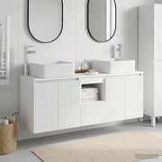 vidaXL Badkamerkastenset 3 st Wit 49,5 x 41 x 63 cm Bewerkt hout