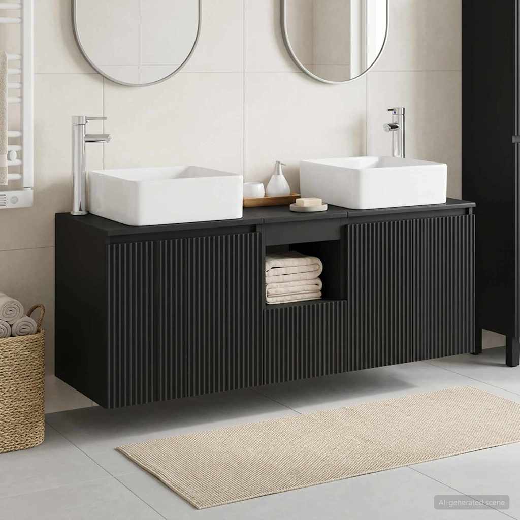 vidaXL Badkamerkastenset 3 st Wit 49,5 x 41 x 63 cm Bewerkt hout