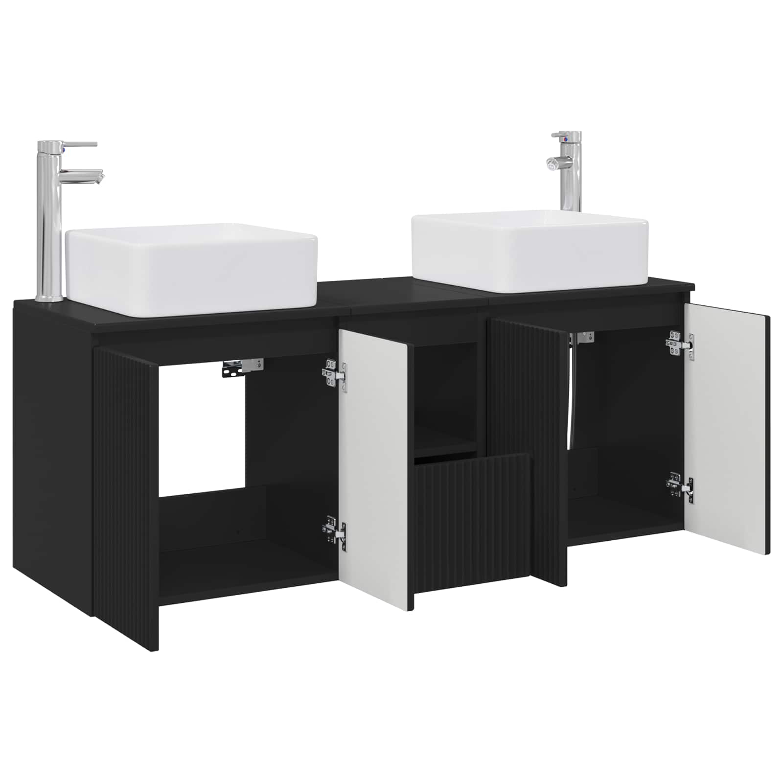 vidaXL Badkamerkastenset 3 st Wit 49,5 x 41 x 63 cm Bewerkt hout