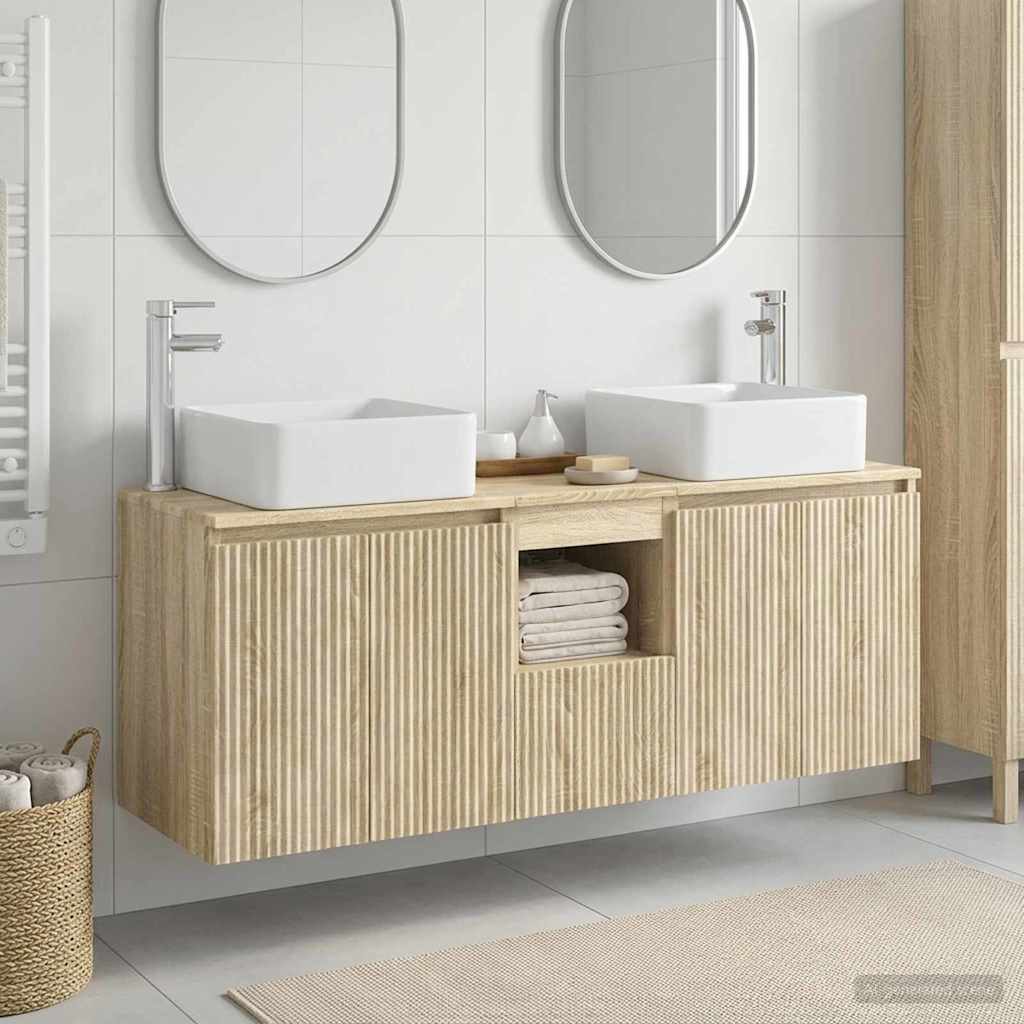 vidaXL Badkamerkastenset 3 st Wit 49,5 x 41 x 63 cm Bewerkt hout