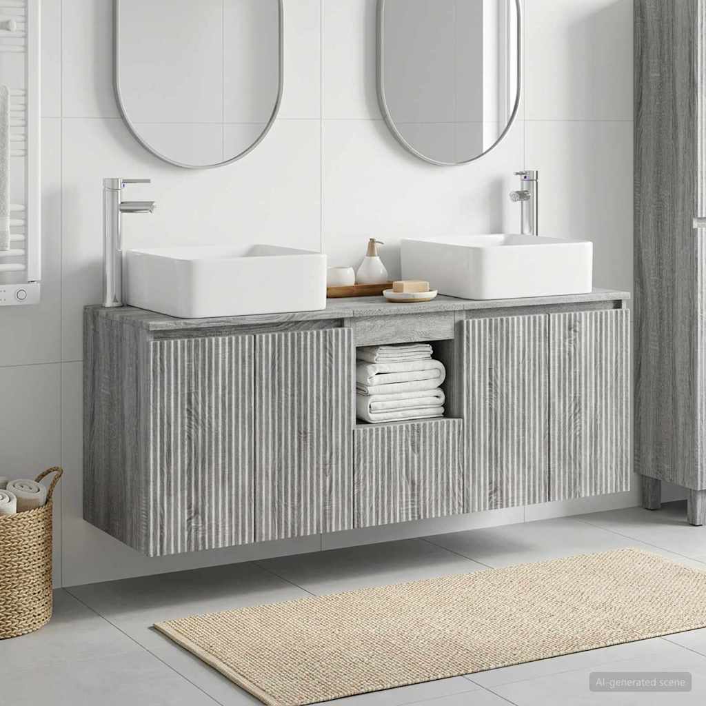 vidaXL Badkamerkastenset 3 st Wit 49,5 x 41 x 63 cm Bewerkt hout