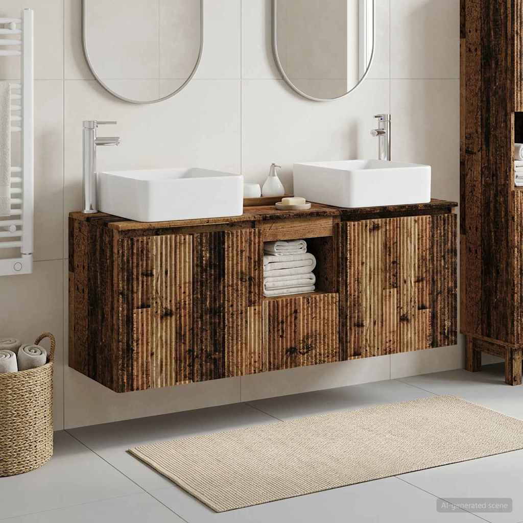 vidaXL Badkamerkastenset 3 st Wit 49,5 x 41 x 63 cm Bewerkt hout