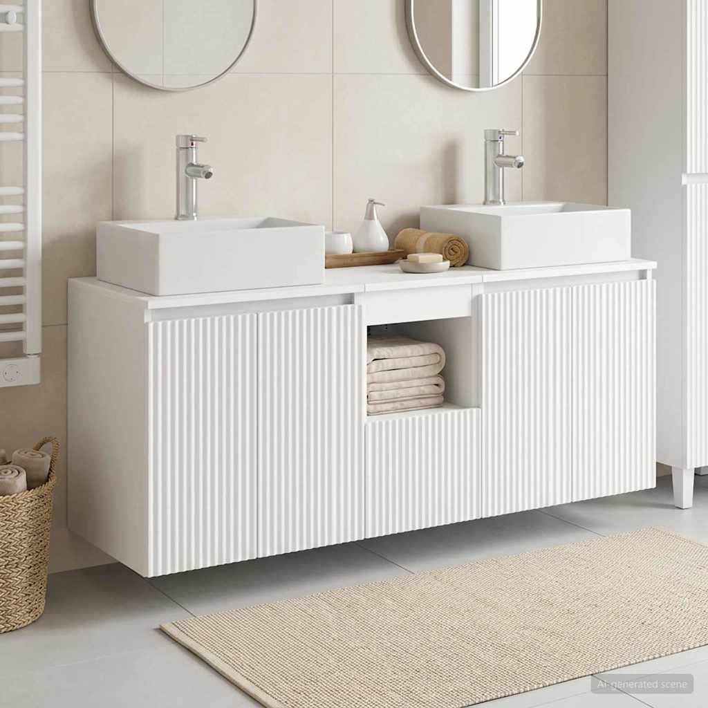 vidaXL Badkamerkastenset 3 st Wit 49,5 x 41 x 62,5 cm Bewerkt hout
