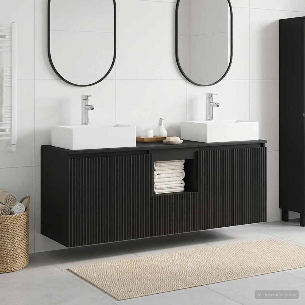vidaXL Badkamerkastenset 3 st Wit 49,5 x 41 x 62,5 cm Bewerkt hout
