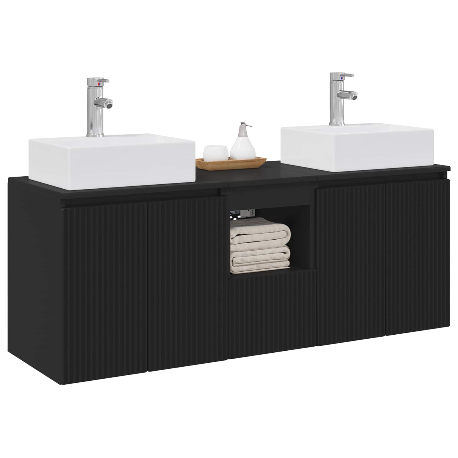 vidaXL Badkamerkastenset 3 st Wit 49,5 x 41 x 62,5 cm Bewerkt hout